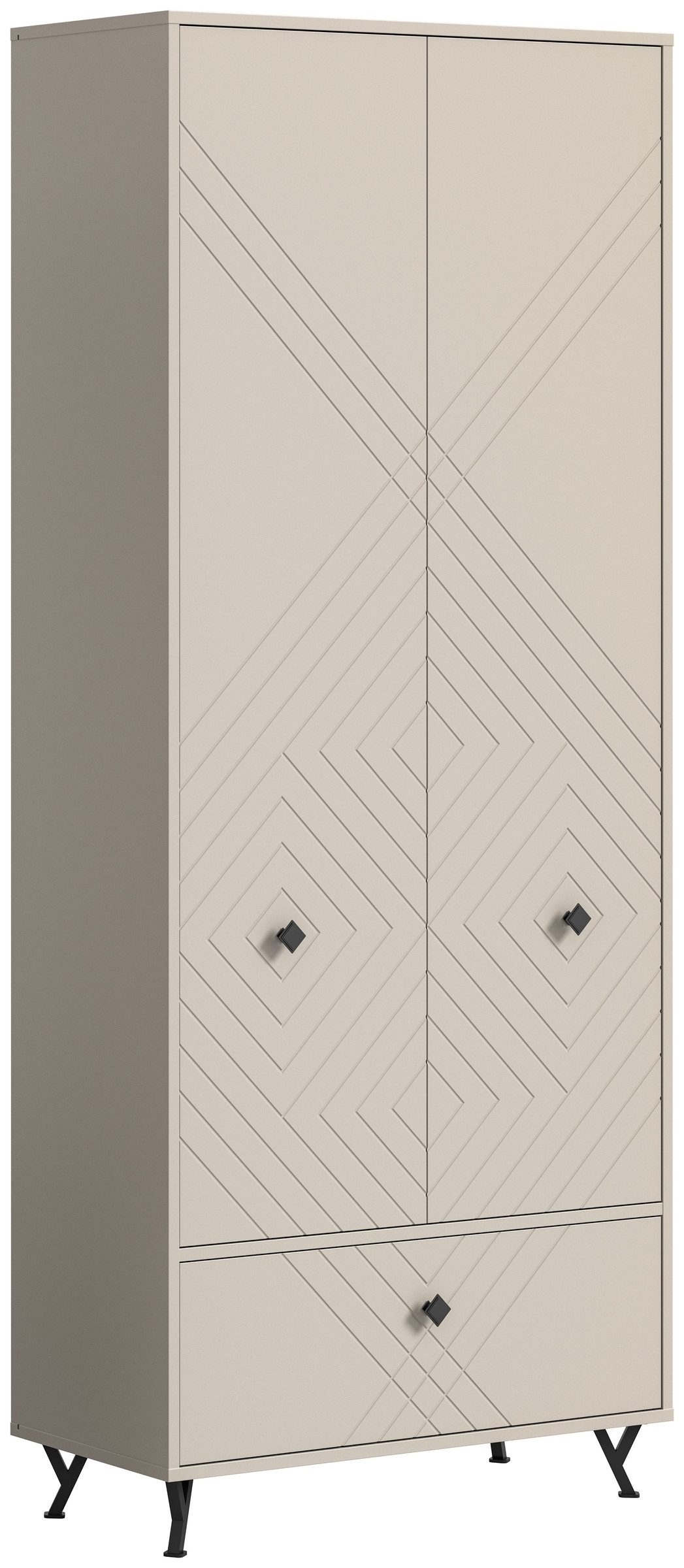 freiraum Garderobenschrank Notes in Sandbeige Matt - 80x190x35cm (BxHxT)