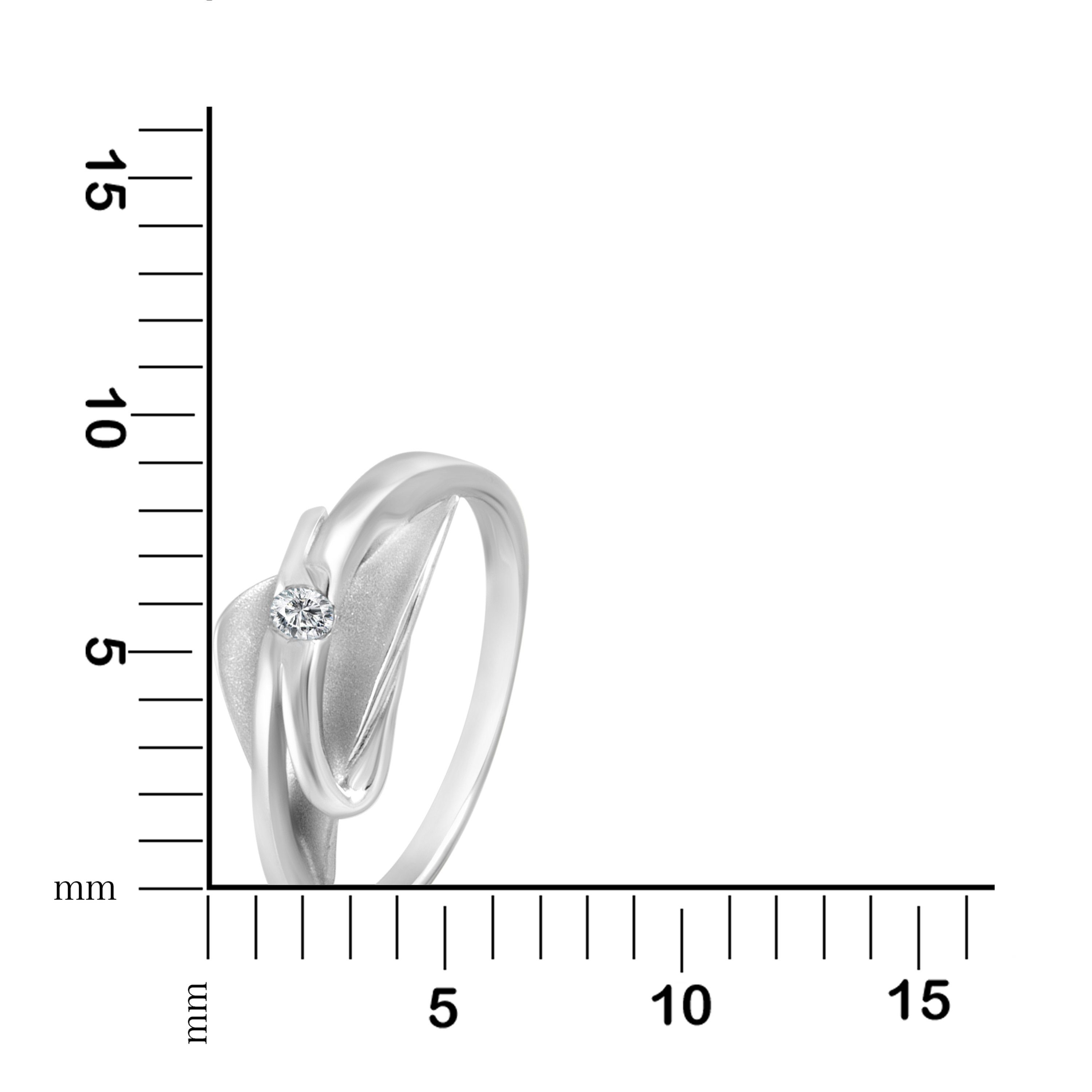 Vivance Fingerring Silber 925 Zirkonia rhodiniert