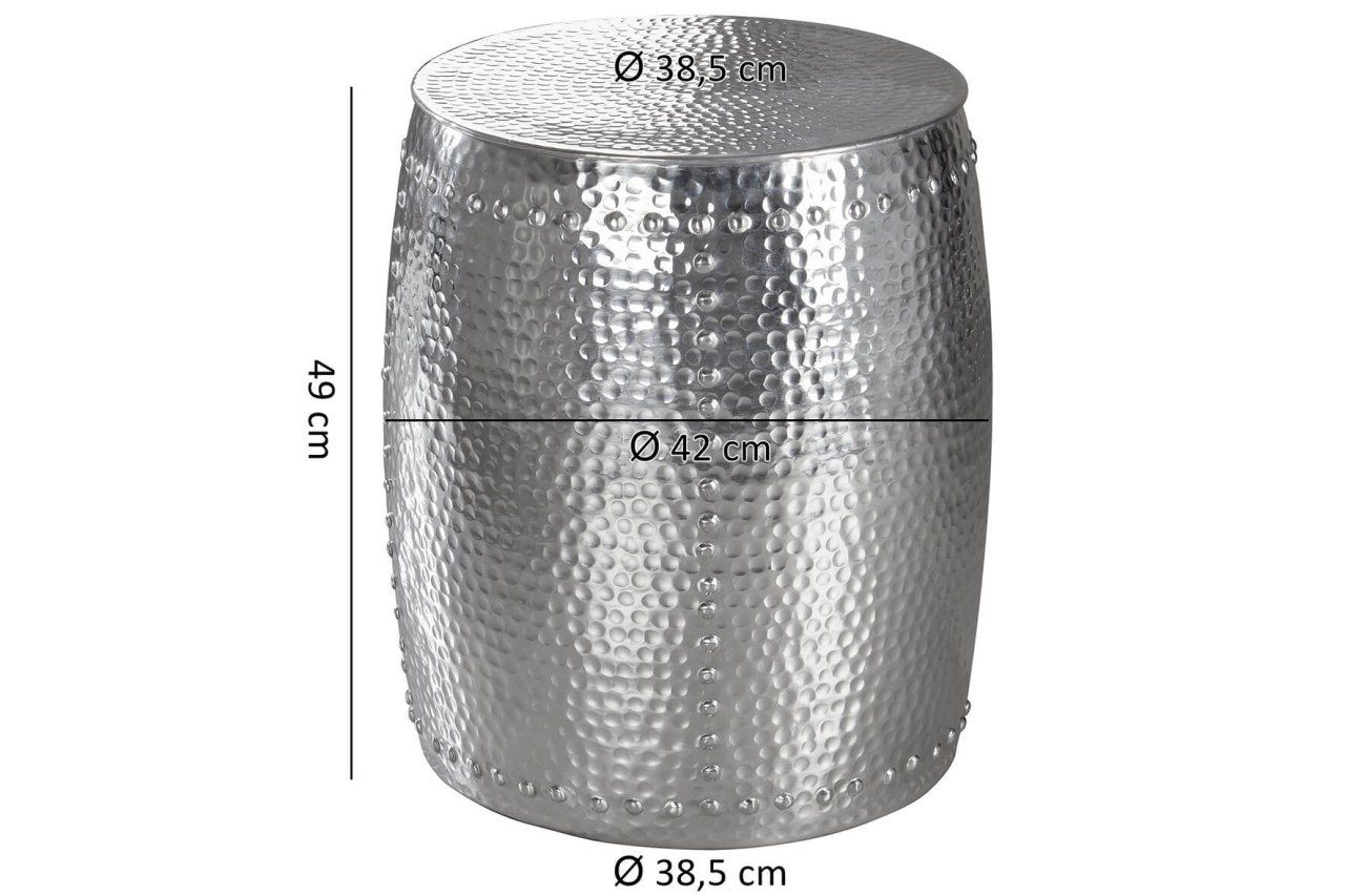 Beistelltisch Aluminium tinkaro Sofatisch Silber BERTIL