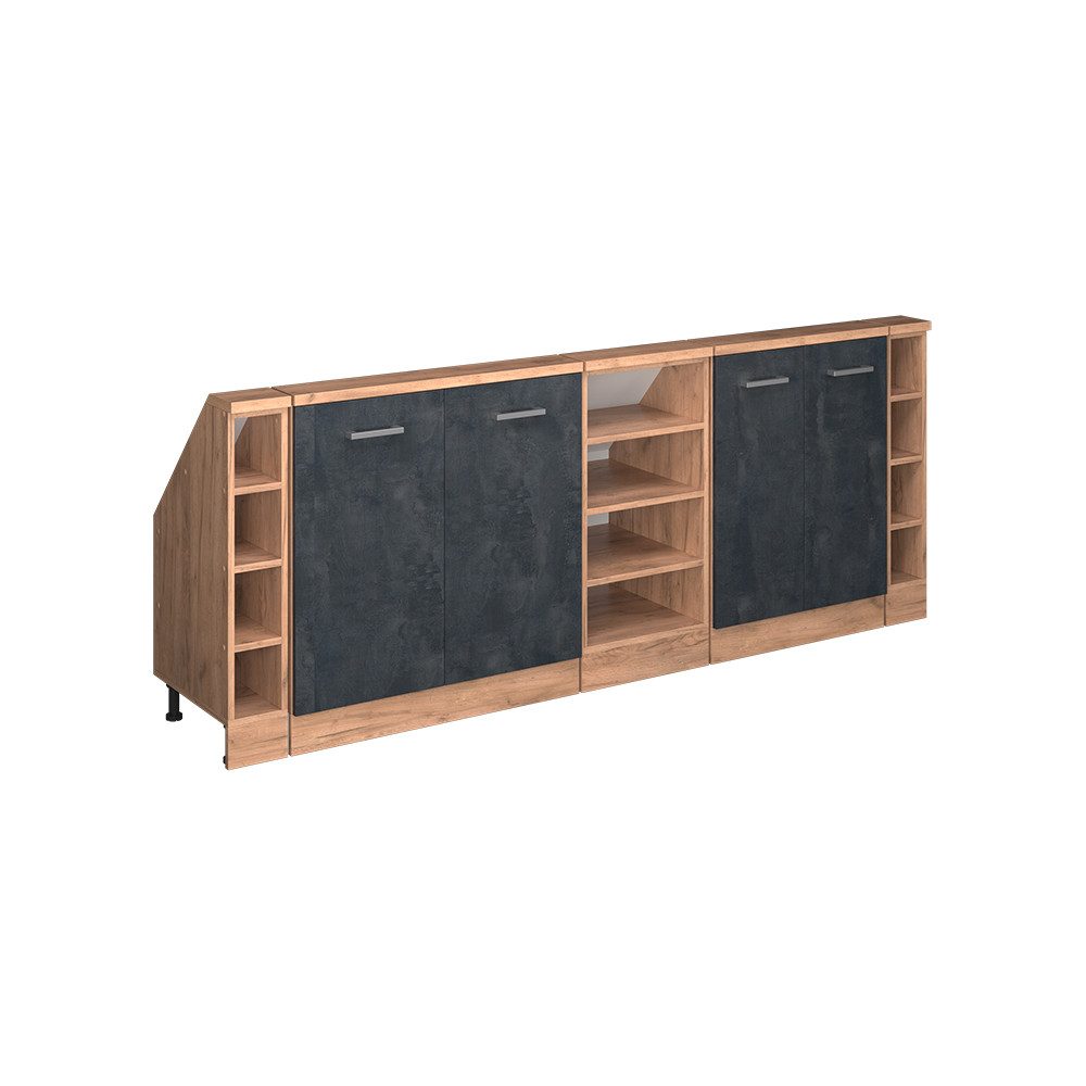 Vicco Unterschrank R-Line, Schwarz Beton/Goldkraft Eiche, günstig online kaufen