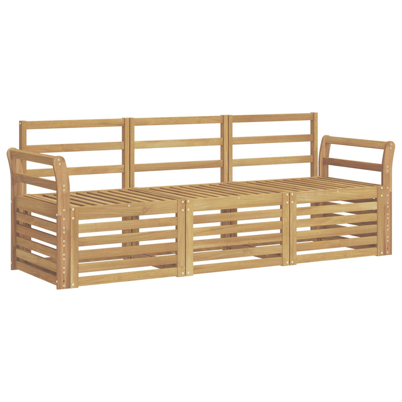 vidaXL Gartensofa Sofagarnituren Massivholz, 3 Teile
