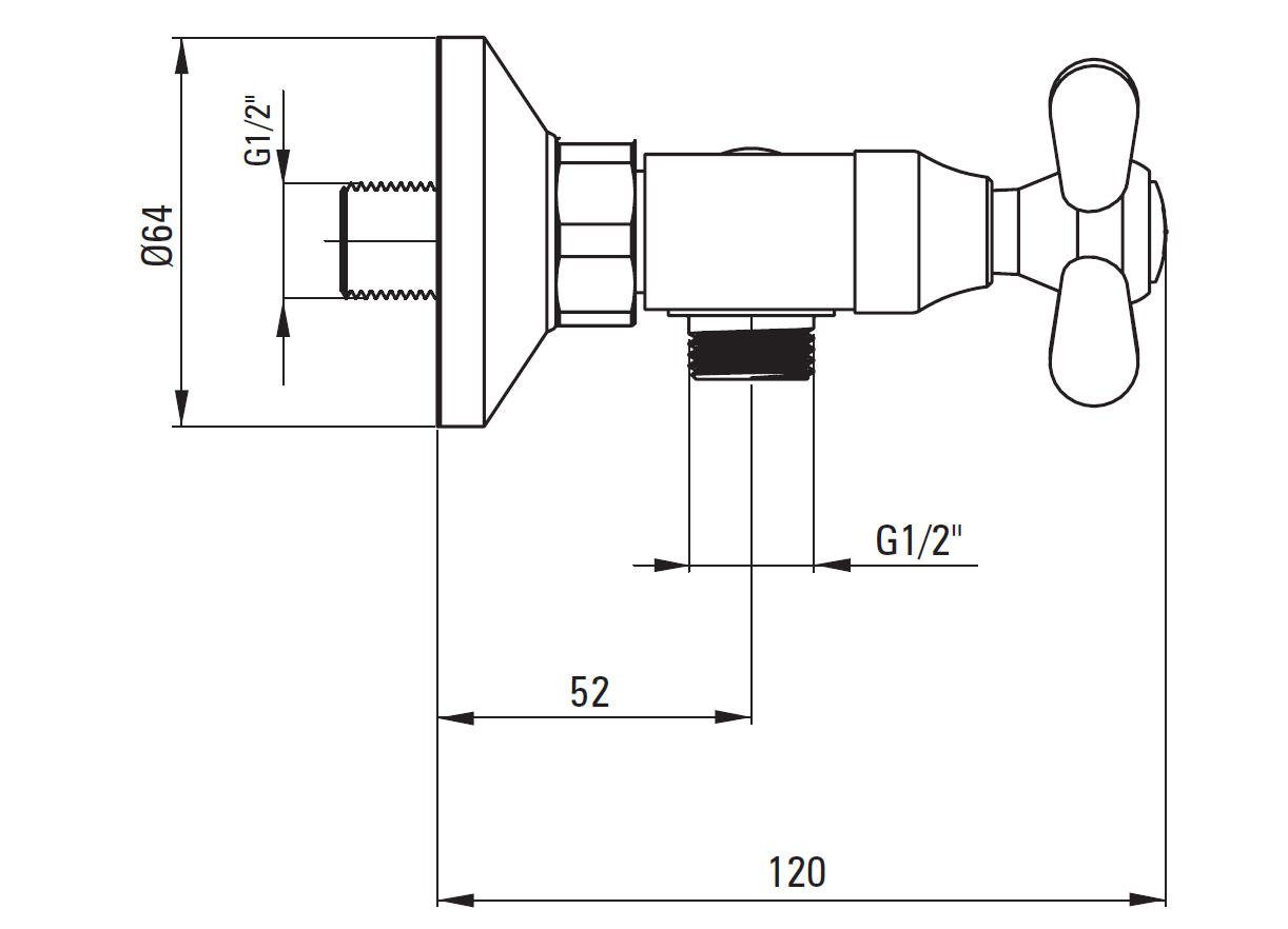 Deante Duscharmatur SYMETRIO Brausearmatur Retro Kreuzgriffe Mischbatterie günstig online kaufen