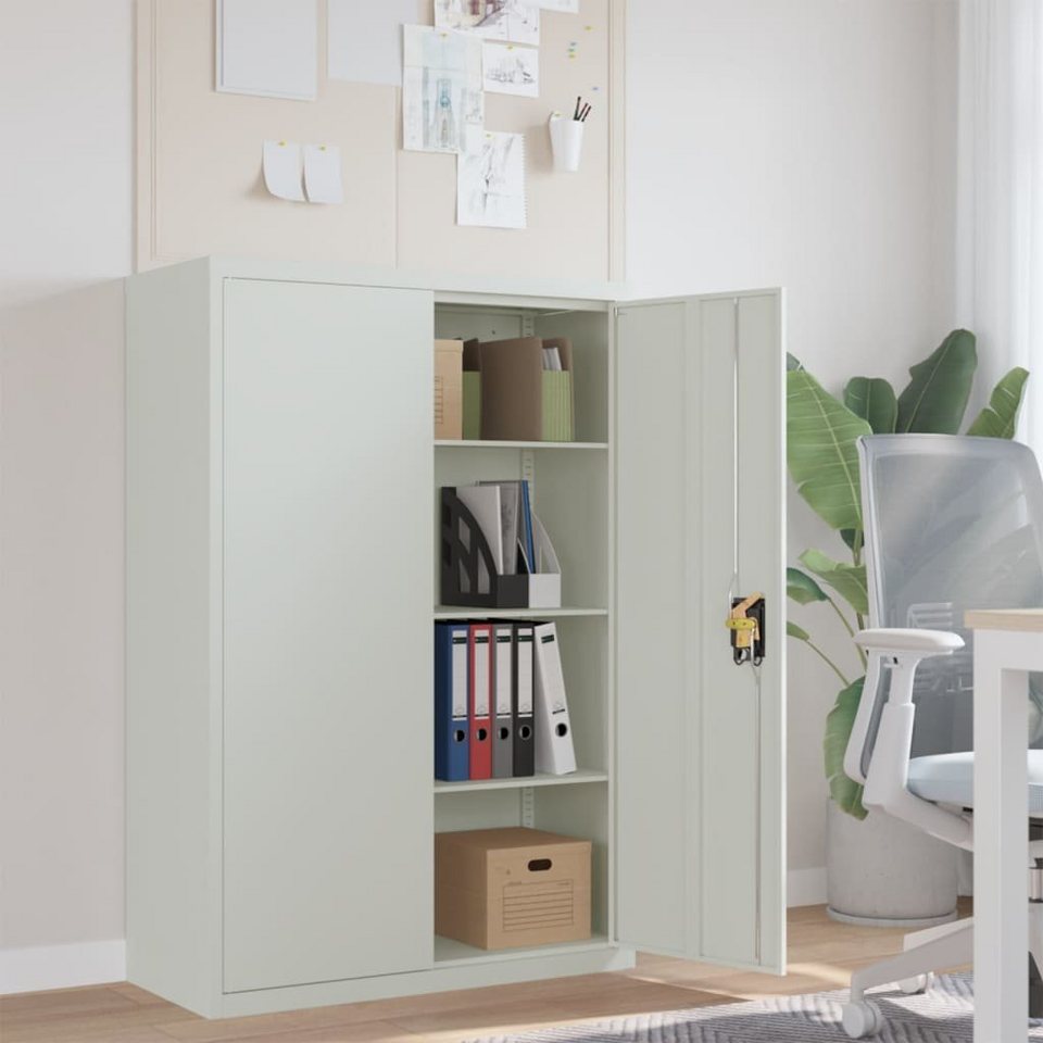 furnicato Aktenschrank 90×40×140 cm Stahl Grau (1-St)