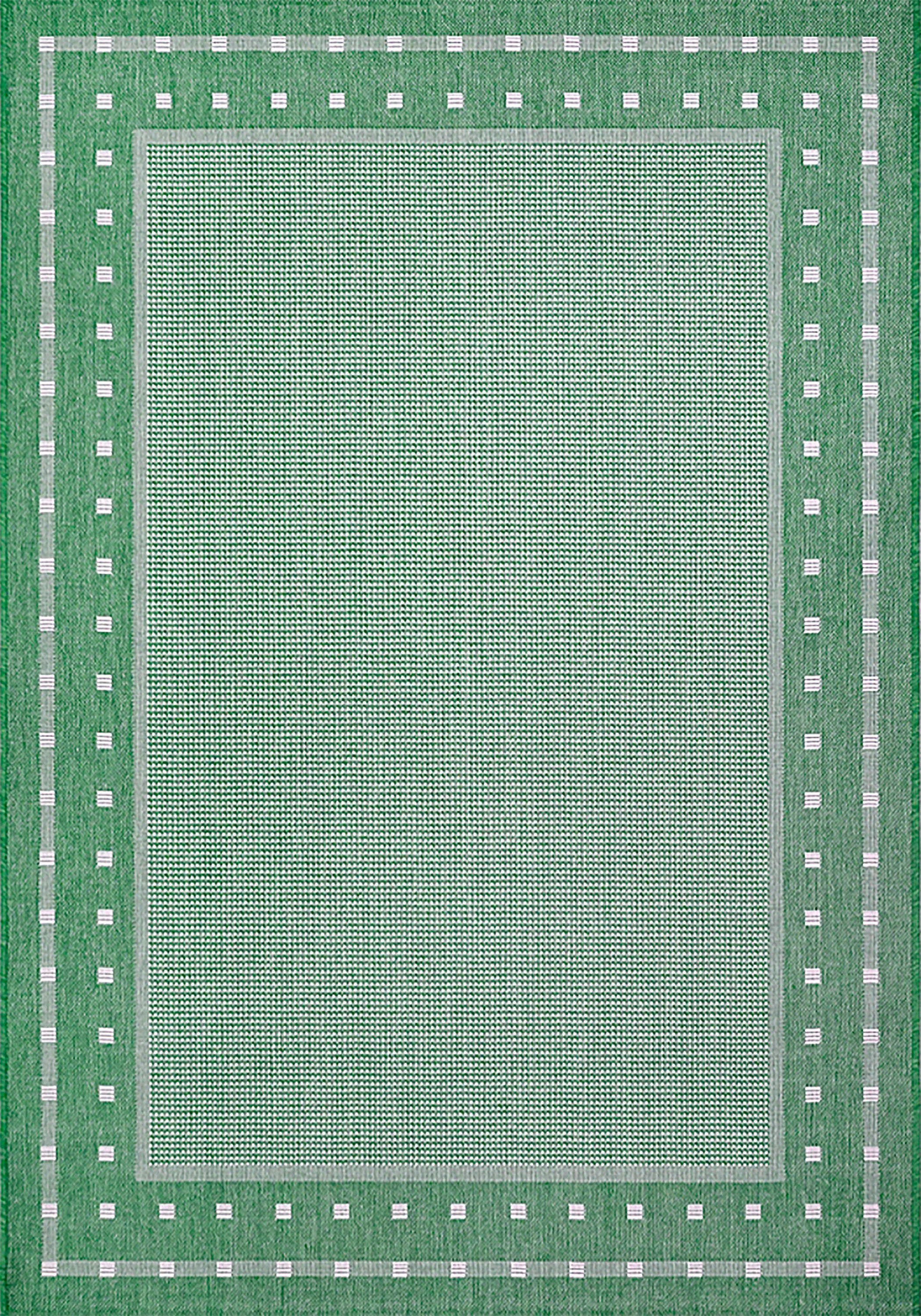 Höhe: grün pflegeleicht, rechteckig, Belz, 5 Bordüre, Sisal-Optik, Teppich Scandi mit meliert, affaire, Flachgewebe, Home mm,
