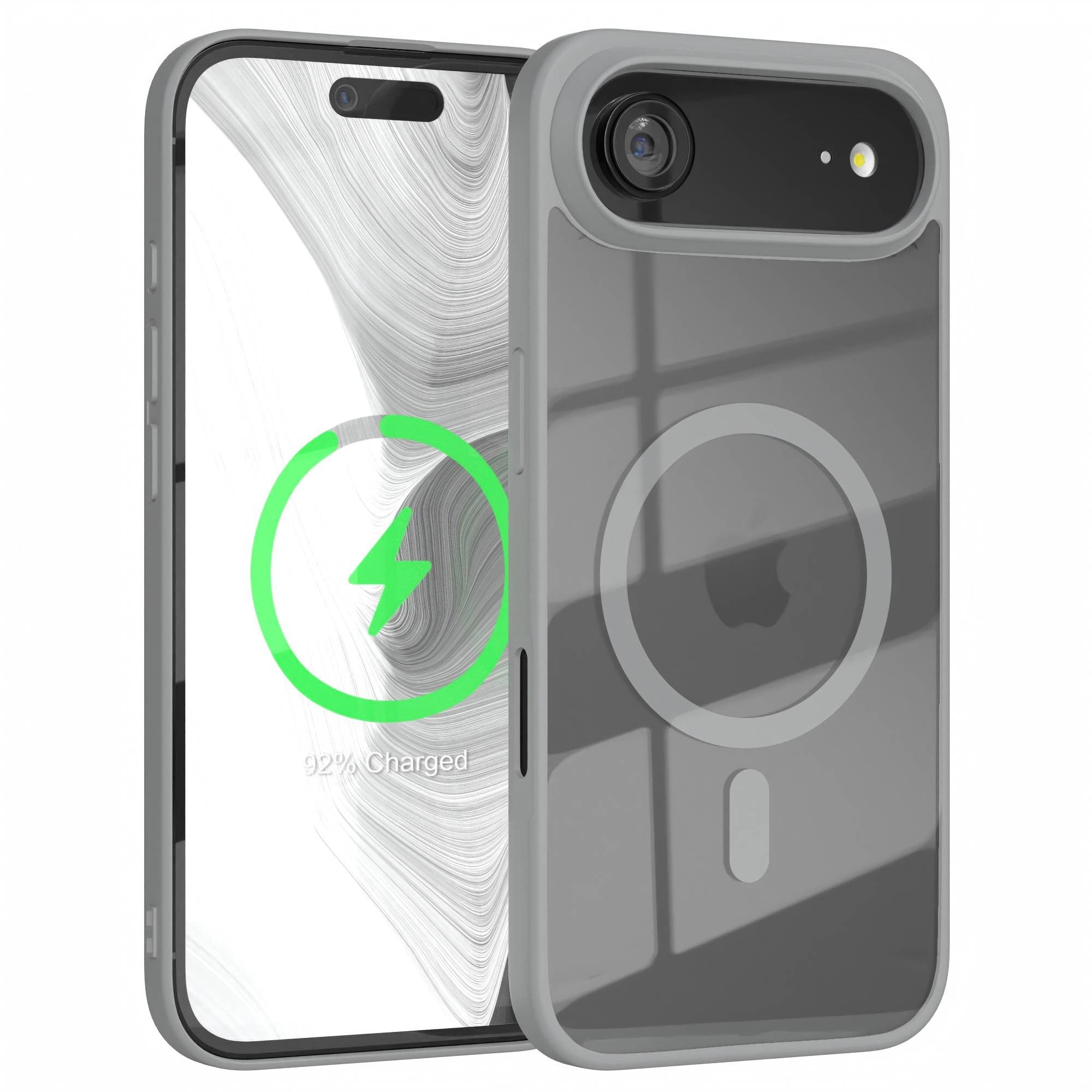 EAZY CASE Handyhülle Transparente Hülle mit MagSafe für iPhone Air 6,5 Zoll, Back Cover Slimcover mit Displayschutz, Magsafefunktion, Bumper-Hülle