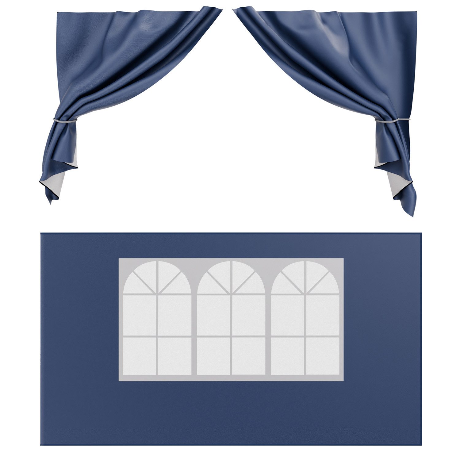 24Move Pavillon Faltpavillon Seitenteile 2er Set 2x3m, blau, (wasserdicht und UV-Schutz, mit Fenster & Reissverschluss, wasserdicht), Optimal für Erweiterung eines Pavillon