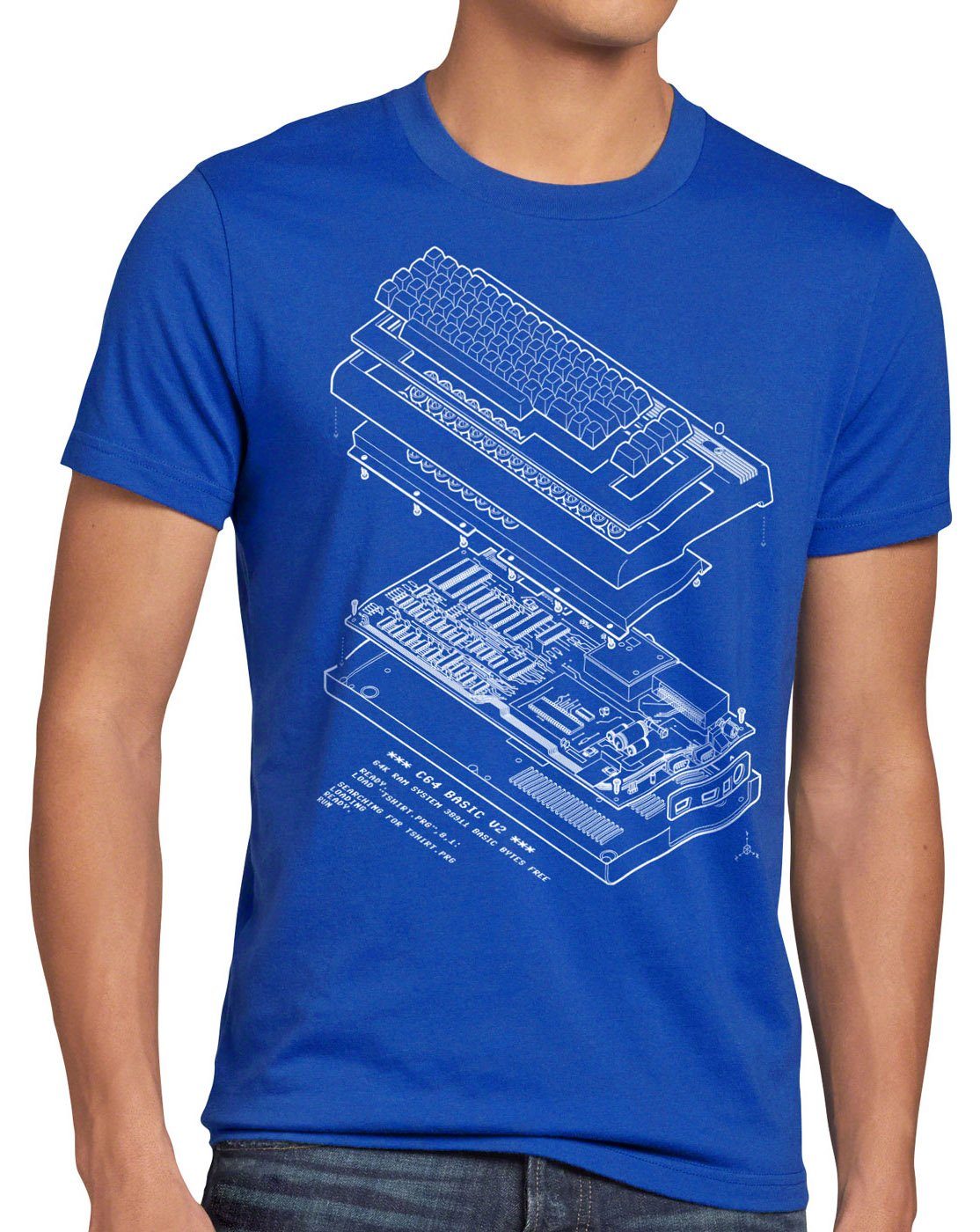 style3 Print-Shirt Herren T-Shirt C64 BASIC V2 heimcomputer classic gamer