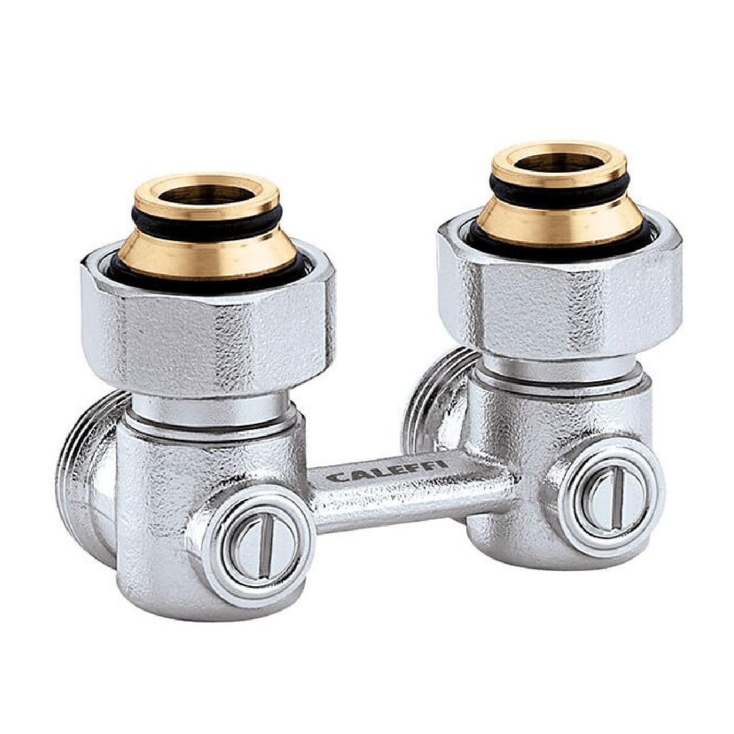 Caleffi Heizkörperthermostat Hahnblock 3/4" Eck Eurokonus Doppelkugelhahn Heizkörper Anschluss