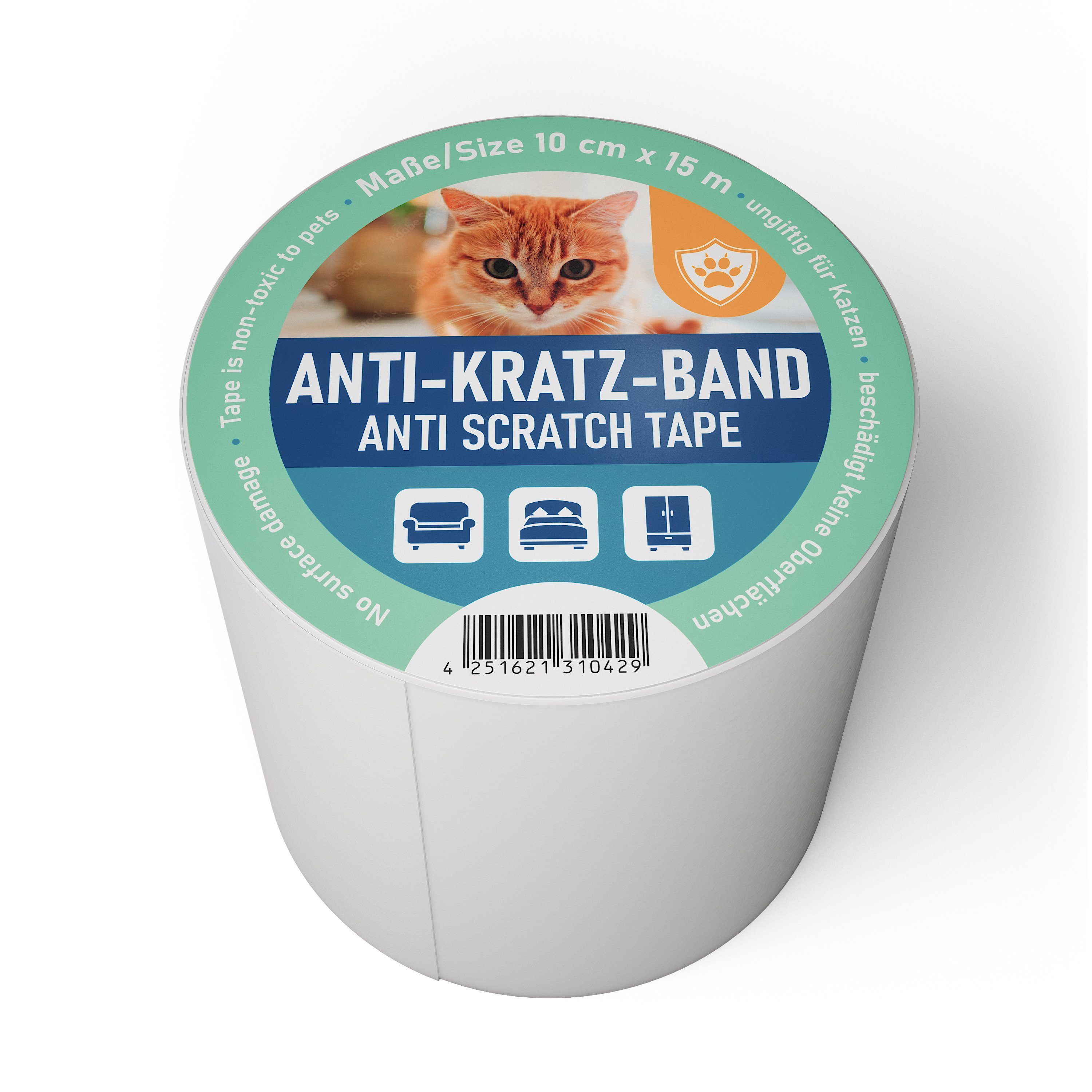 sossai® Aufkleber Anti-Kratz-Band Selbstklebender Möbel Kratzschutz, 10cm x 15 Meter