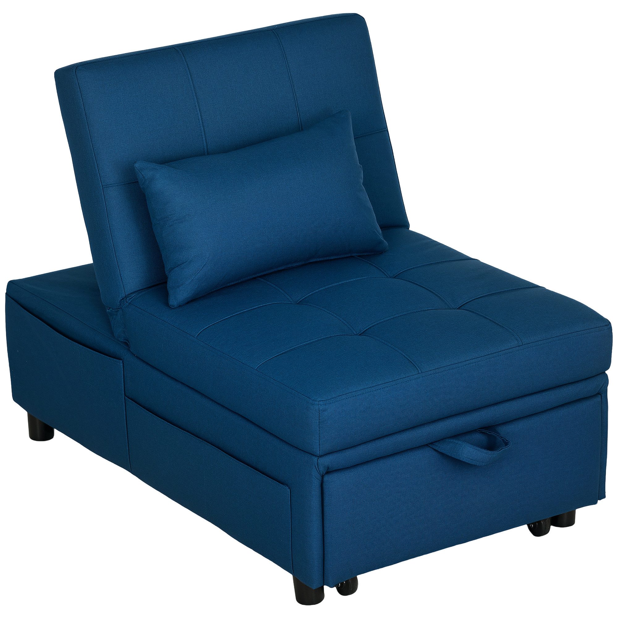 HOMCOM Sessel 3-in-1, mit Bettfunktion, Seitentasche, günstig online kaufen