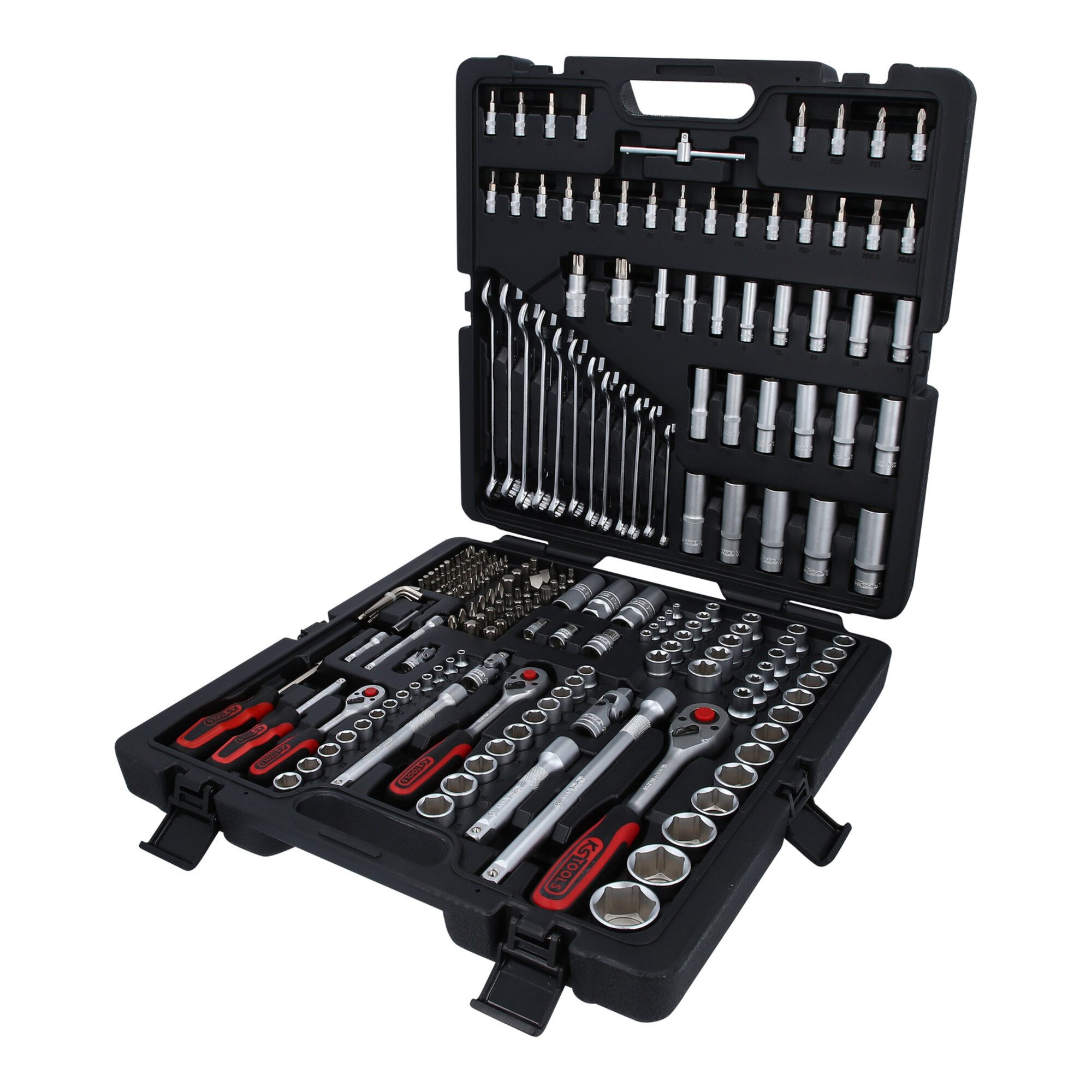 KS Tools Steckschlüssel KS Tools 1/4 Zoll+3/8 Zoll+1/2 Zoll Steckschlüssel-Satz, 216-tlg.