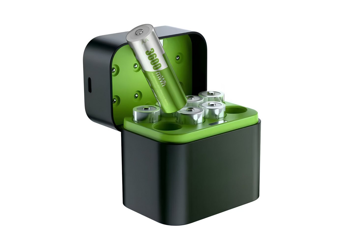 Athlix AA Lithium-Ionen Akku-Set mit Ladeetui Ersatzakkus Aufladbar Akkupacks (1,5 V, 8 St), Schutz vor Auslaufen, Perfekt für Vielnutzer