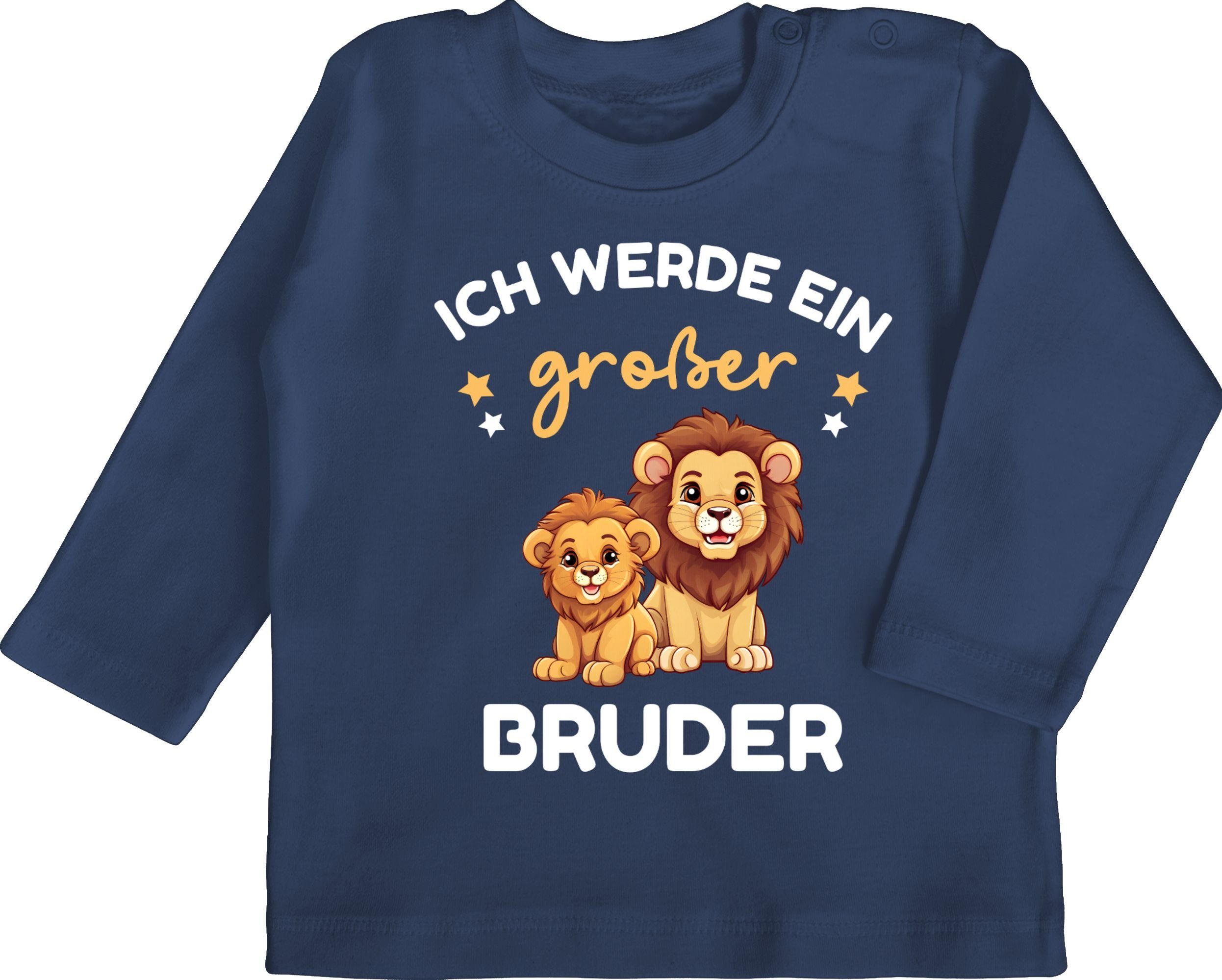 Shirtracer großer 1 Löwen Blau Großer Navy Geschenk Ich Bruder Bruder T-Shirt werde