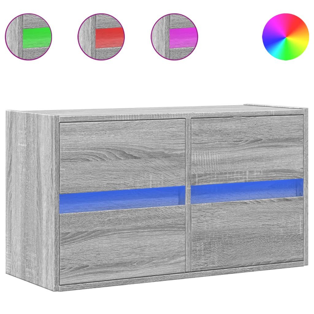 vidaXL TV-Wand TV-Wandschrank mit LED-Beleuchtung Grau günstig online kaufen