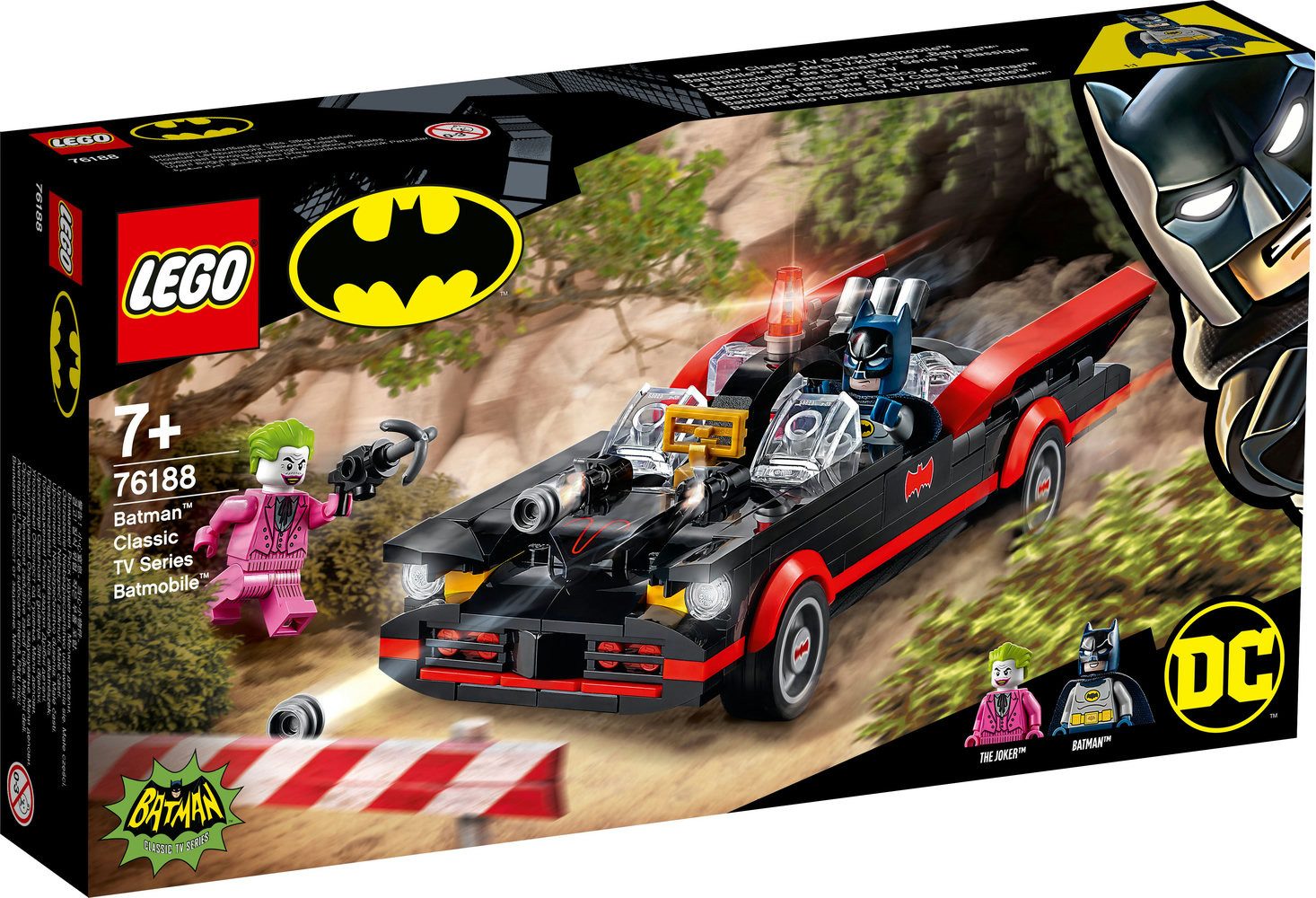 LEGO 76188 DC Batman Batmobile Spielzeugauto mit Joker Minifigur Konstruktionsspielsteine