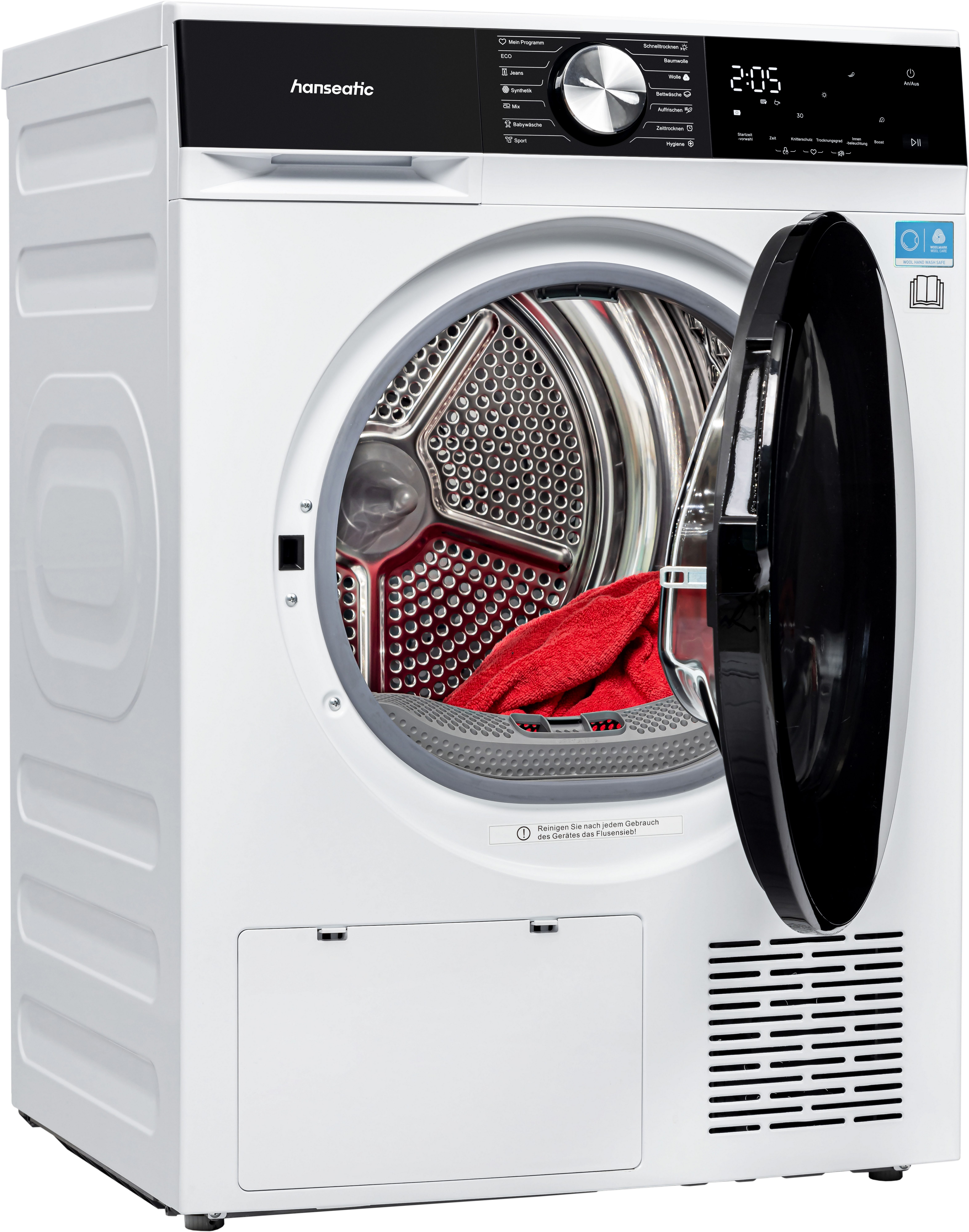 Hanseatic Wärmepumpentrockner HWT8BGT, UV-Funktion zur Desinfektion