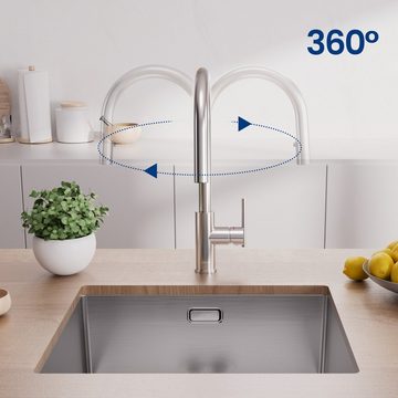 CECIPA Küchenarmatur Küchenarmatur 306° drehbar ausziehbarer Spültischarmatur