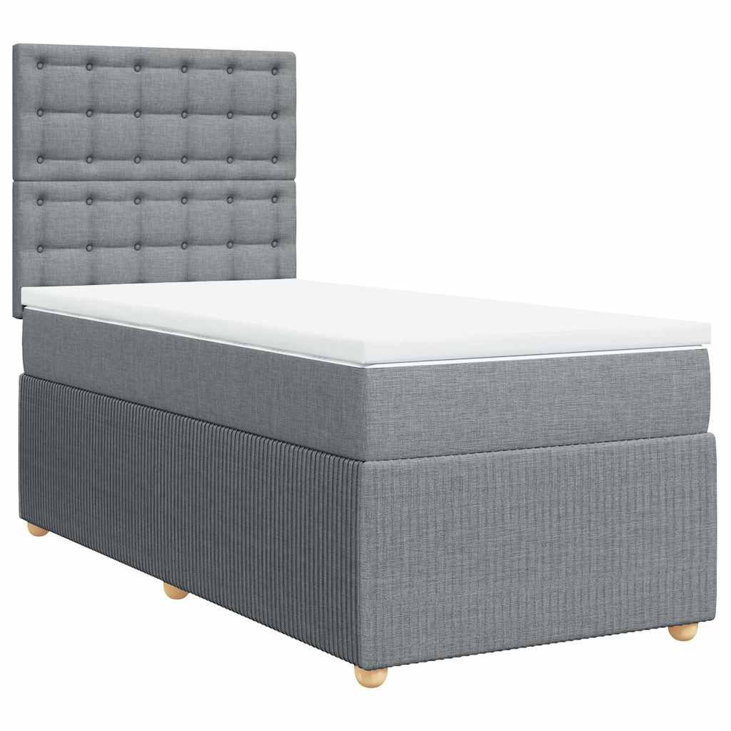 vidaXL Bett Boxspringbett mit Matratze Hellgrau günstig online kaufen