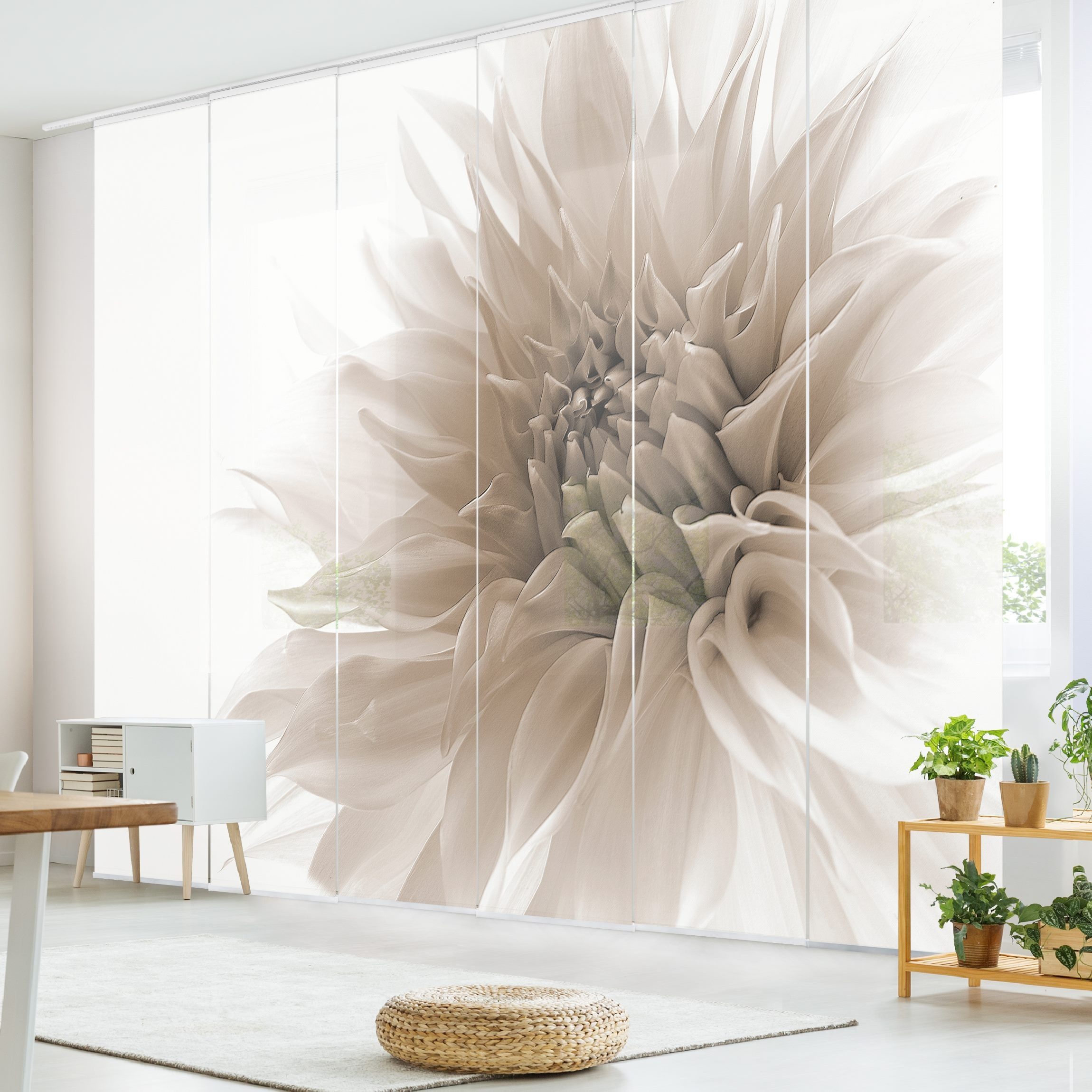 Bilderdepot24 Schiebegardine modern Flächenvorhang blickdicht Dahlie günstig online kaufen