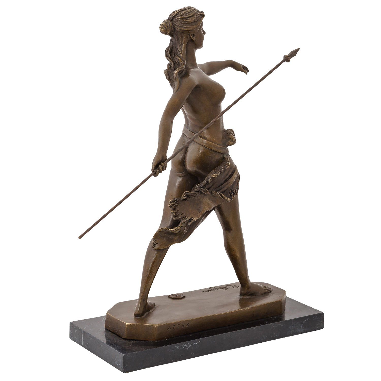 Bronzeskulptur Göttin Figur Statue Aubaho Bronze Skulptur Skulptur Antik Diana Amazone