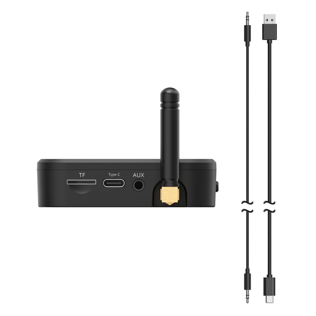 Hama Bluetooth-Adapter (Empfänger für Bluetooth nachrüsten, z.B. HiFi) Bluetooth-Adapter zu 3,5-mm-Klinke, USB Typ C