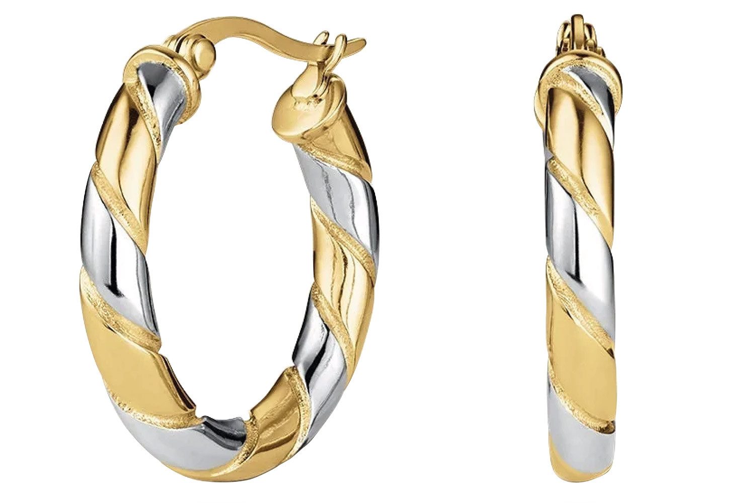 ROSEFIELD Paar Creolen Damen-Creolen Duotone Swirl