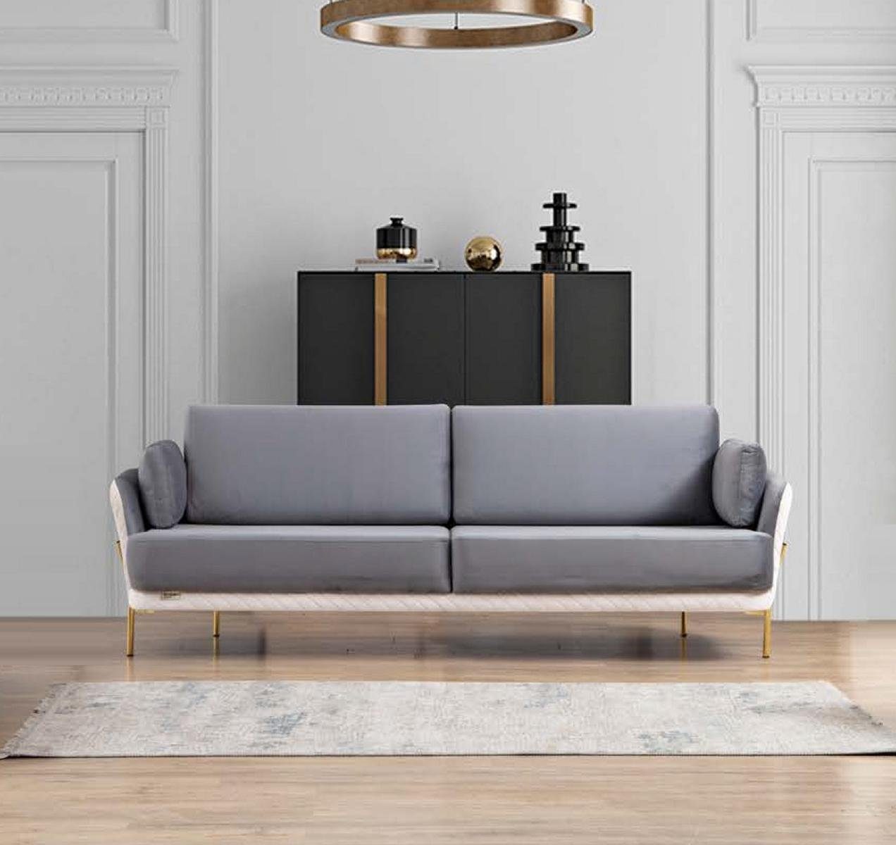 JVmoebel Sofa Sofa 3 Sitzer Luxus Möbel Textil Samt Stoff Dreisitzer Design Modern