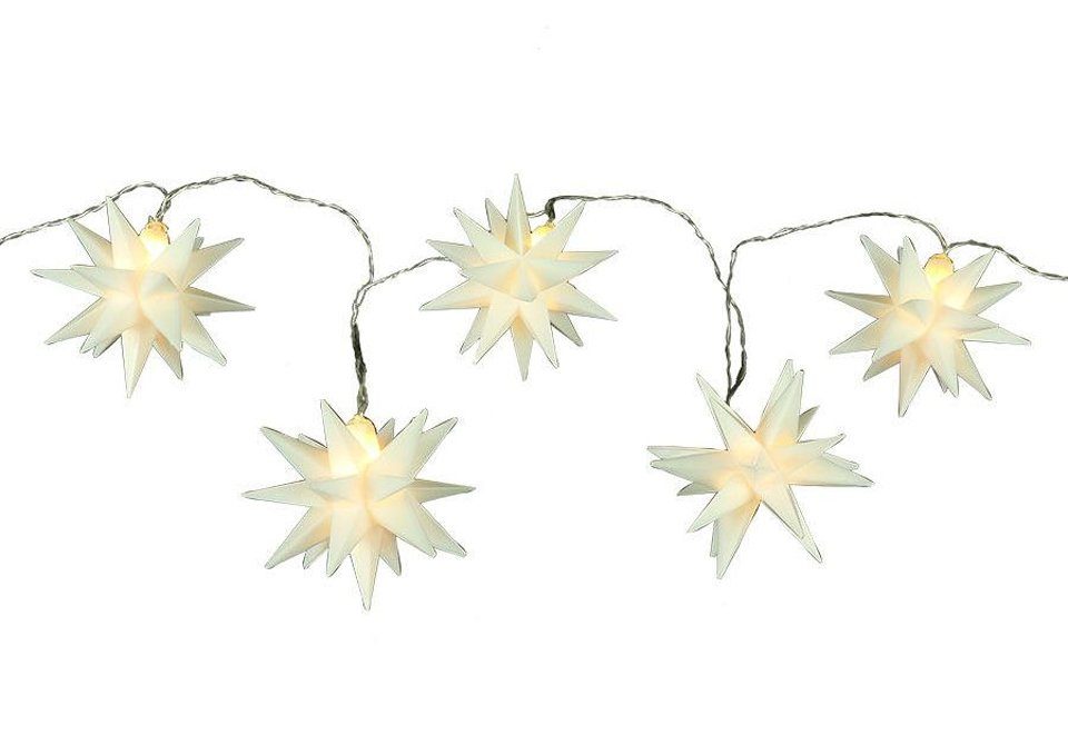 LED Sterne, LED-Girlande Weihnachts-Lichterkette - 3D warm Timer Spetebo weiß mit