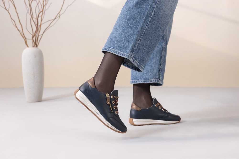 Remonte Keilsneaker Freizeitschuh, Halbschuh, Schnürschuh mit Außenreißverschluss