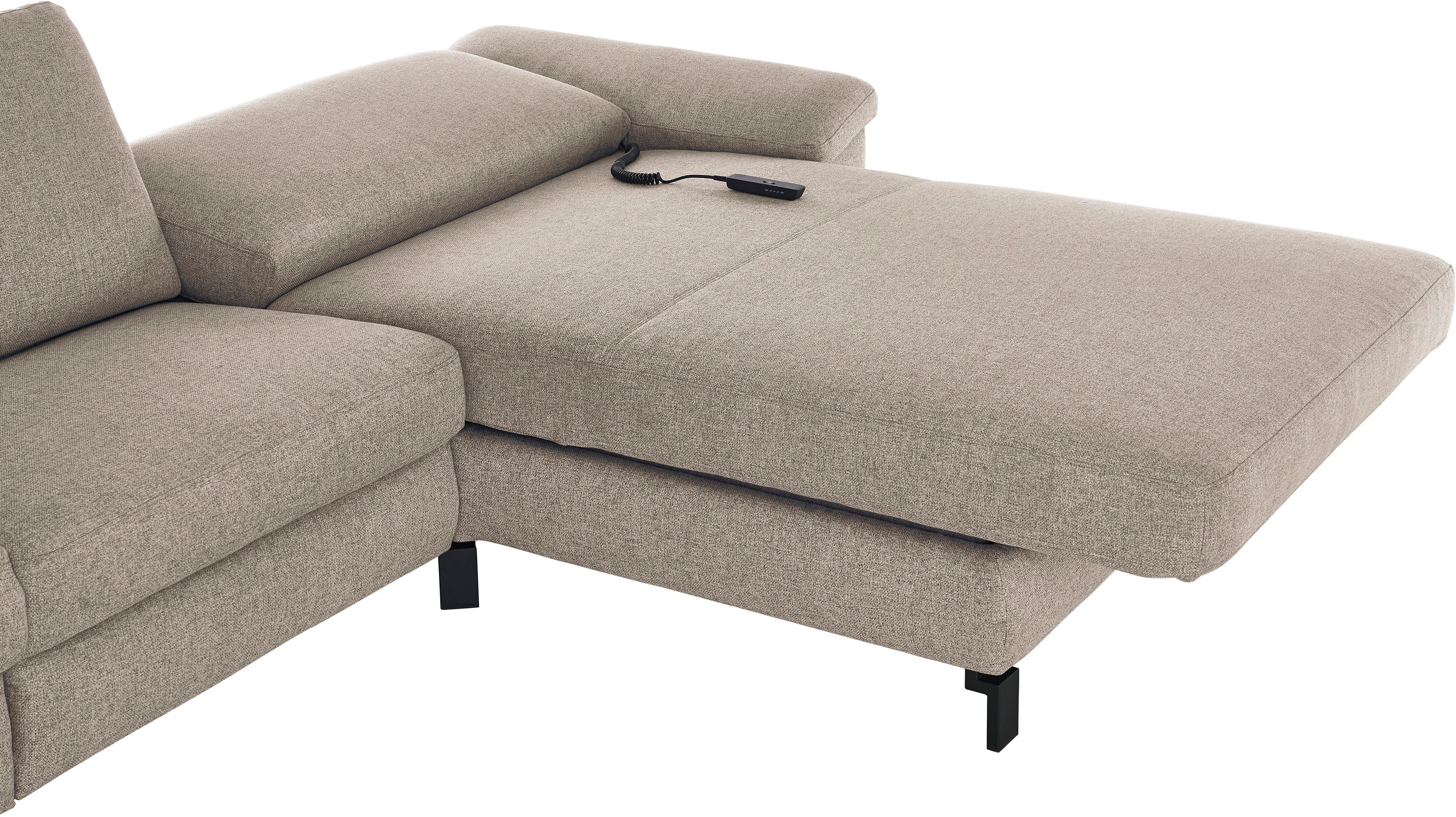 3C taupe Longchair Mainau, Candy im Schlaffunktion in Ecksofa 1,5-Sitzer, Relaxfunktion motorische