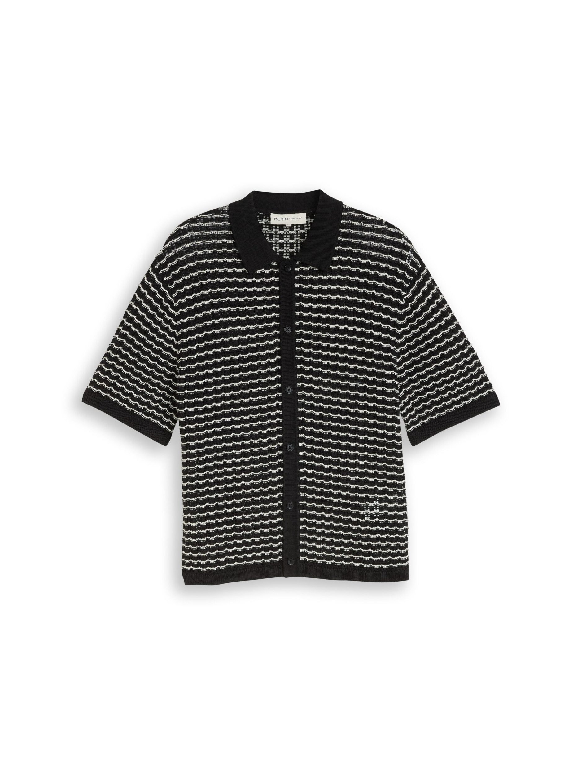TOM TAILOR Denim Strickpullover open structure knit polo