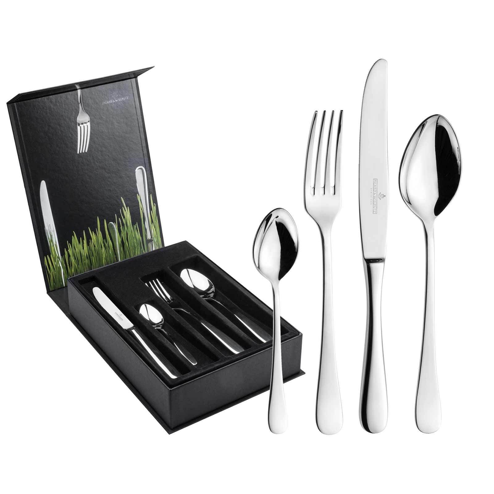 Picard & Wielpütz Solingen Besteck-Set Charisma Tafelbesteck inkl. Besteckbox 24-tlg. (24-tlg), Metall, Spülmaschinengeeignet