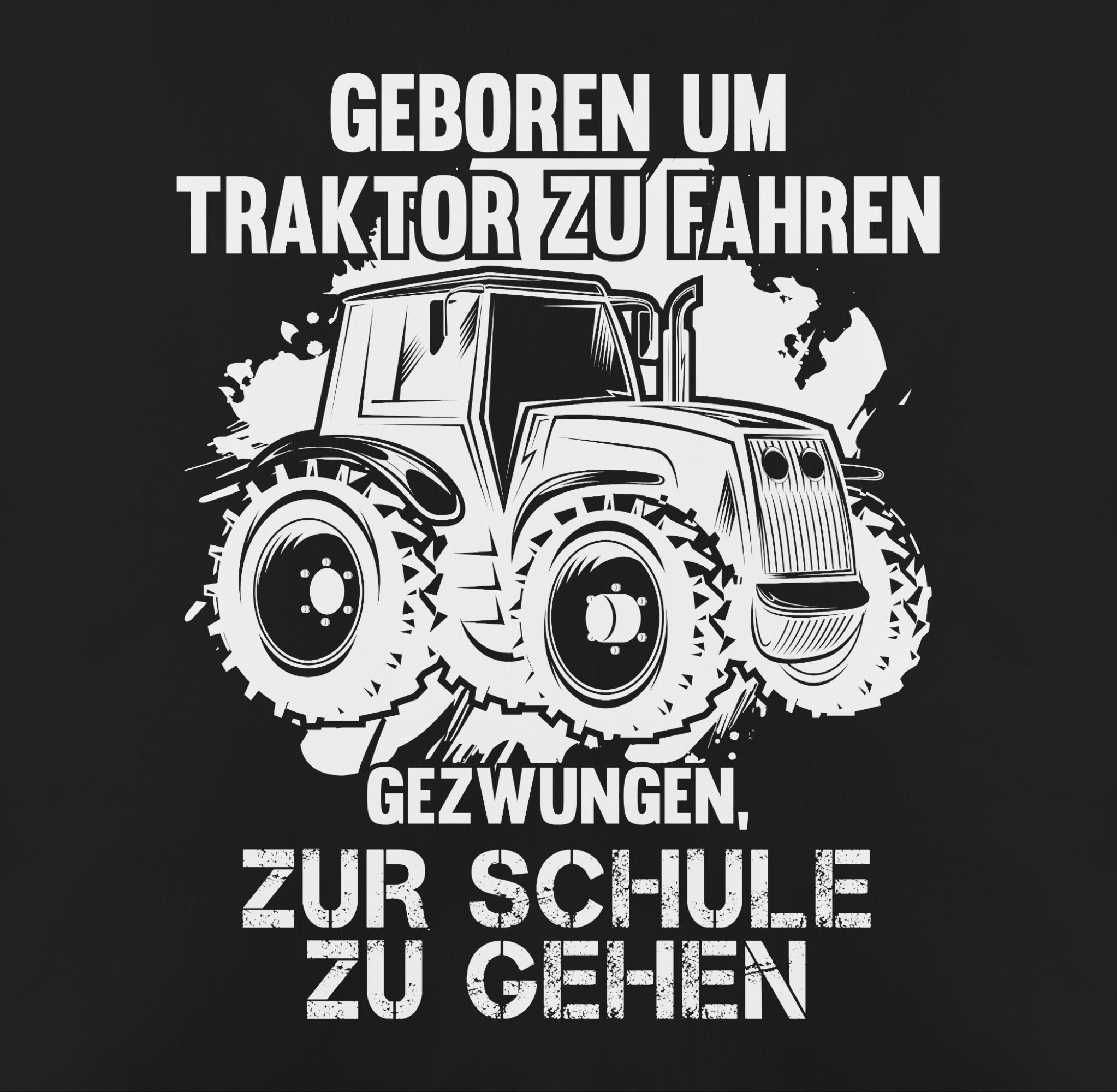Shirtracer Dekokissen Geboren um Traktor fahren, 1 Schwarz Traktor zu