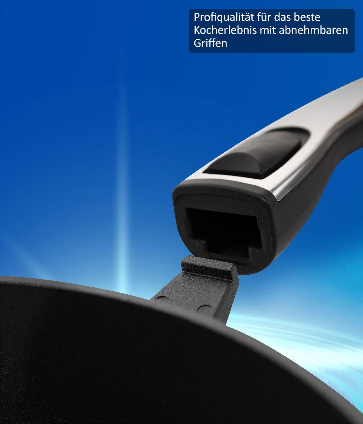Genius Bratpfanne Cerafit Plasma Pfanne 24 cm, Aluminium (2er Set, 1 Bratpfanne 1 Deckel), Antihaft-Beschichtung, induktionsgeeignet, abnehmbarer Griff