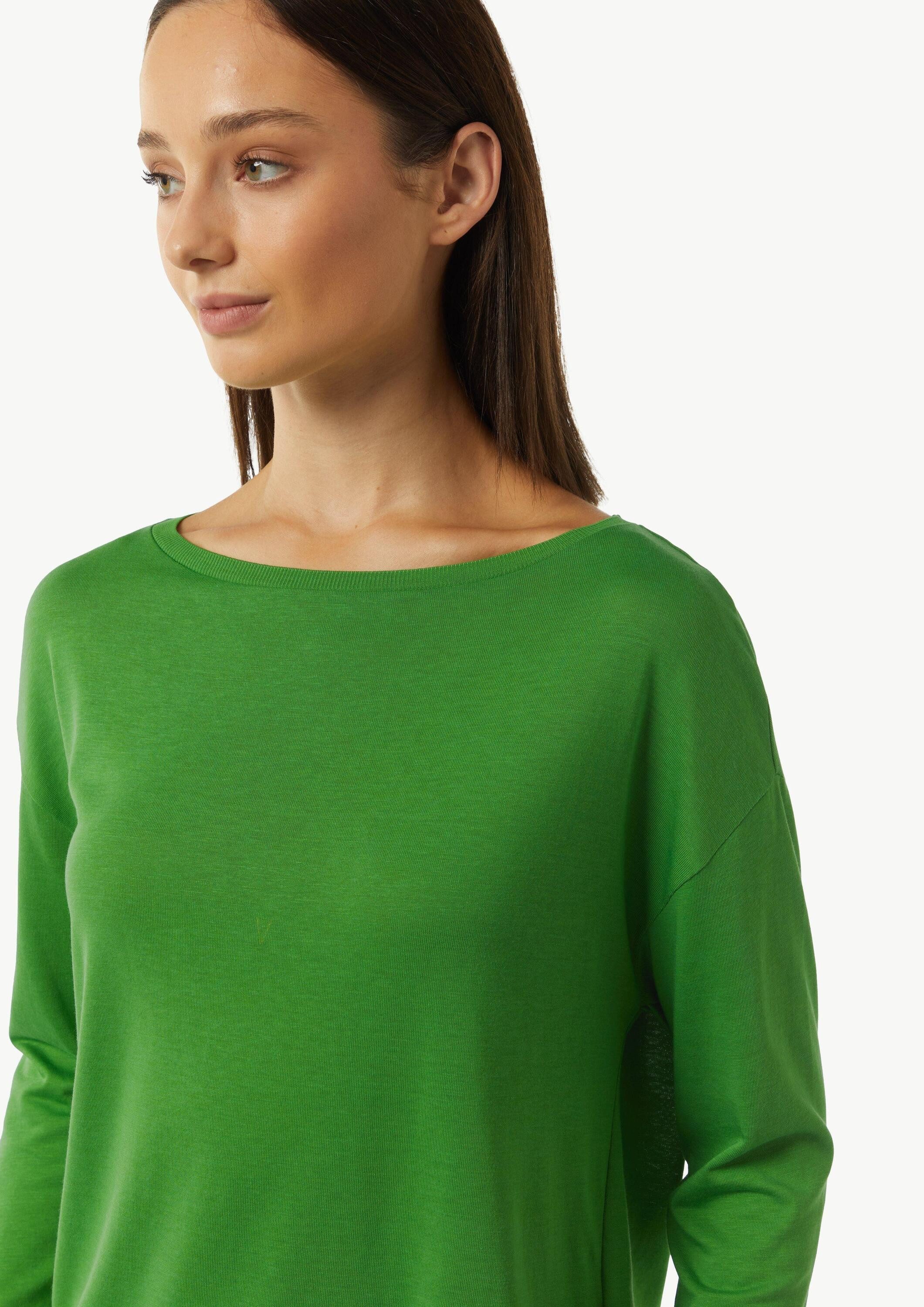 comma Langarmshirt T-Shirt Longsleeve aus Strickjersey mit U-Boot-Ausschnitt