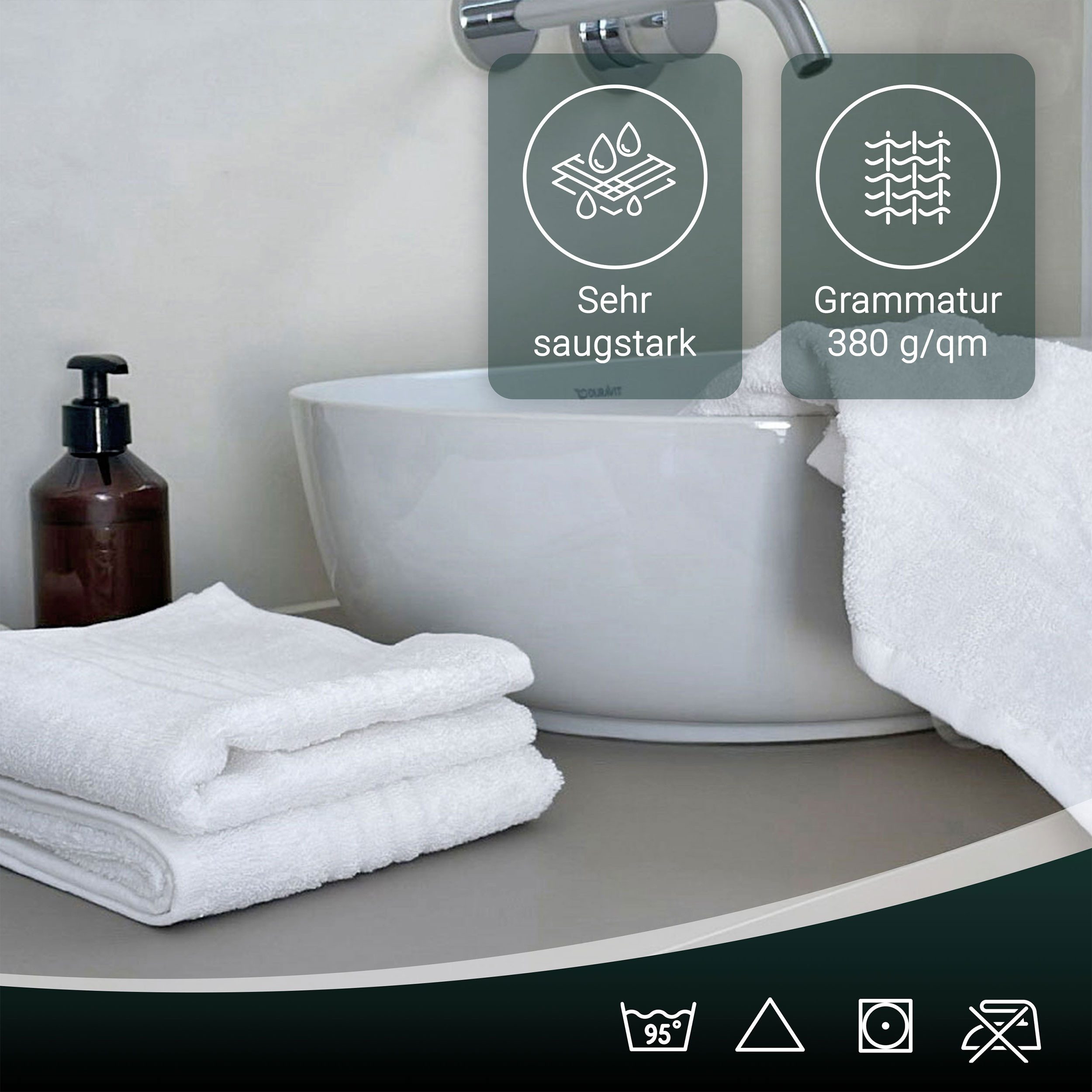 ZOLLNER Gästehandtücher, Walkfrottier (6-St), 40 x 60 cm, 100% Baumwolle, v günstig online kaufen