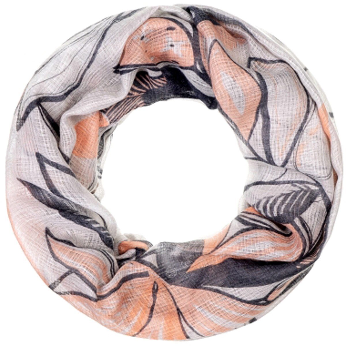 Faera Loop, Damen Schal Tropische Flora weich und leicht Loop Rundschal günstig online kaufen