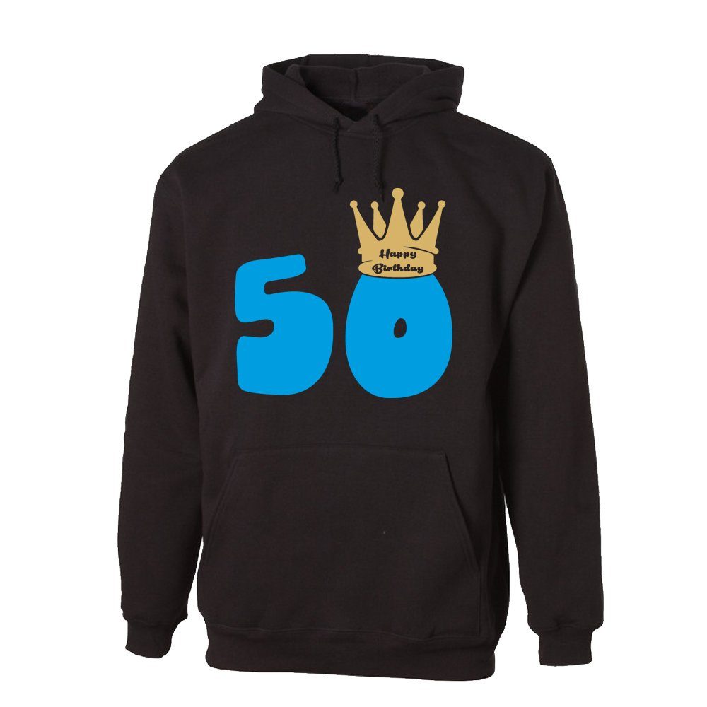 Hoodie 50 – Happy Birthday – mit Krone