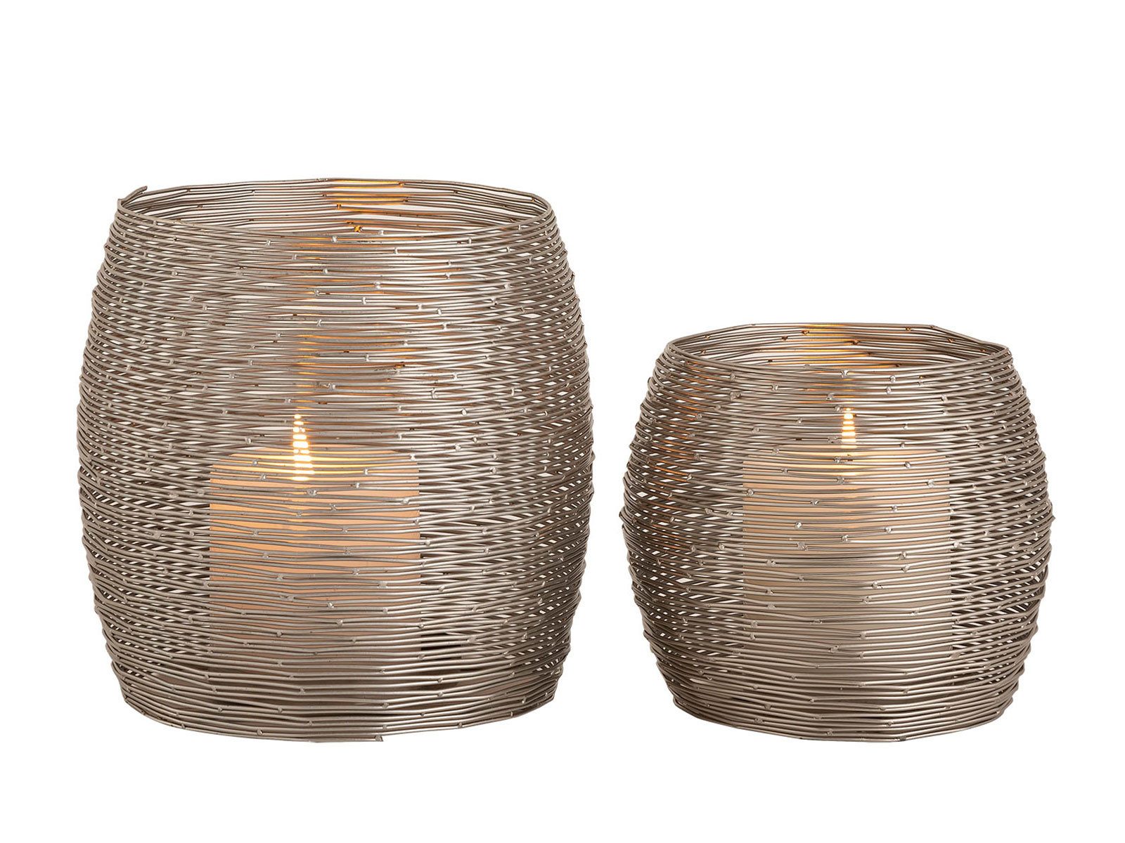 Amagohome Teelichthalter Kerzenständer Set 2-teilig Teelichthalter Windlichter Paris gold o. si (2 St)