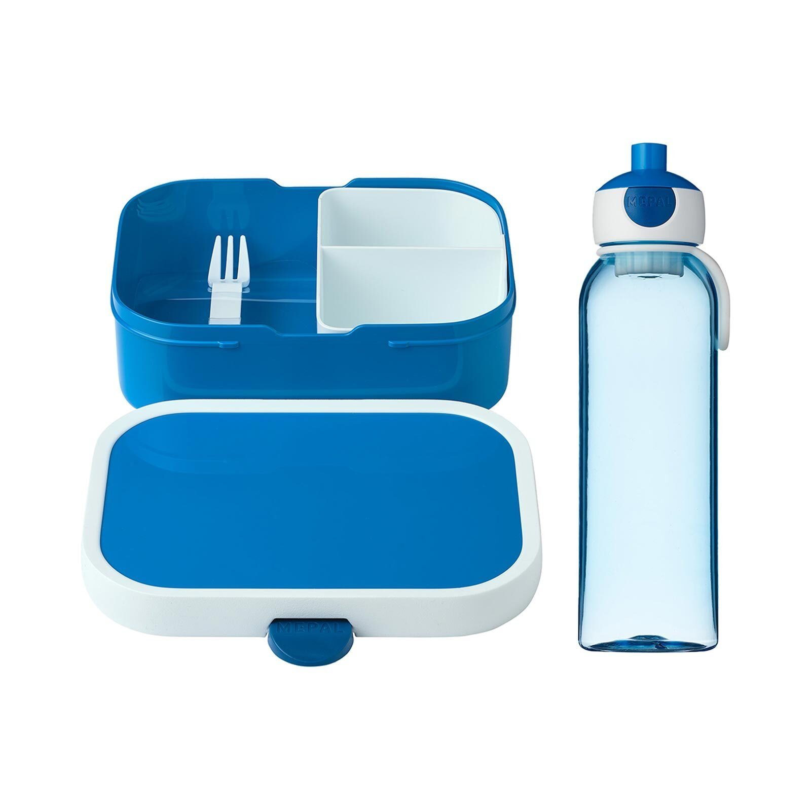 Mepal Lunchbox Campus Pausenset 2er Set, Acrylnitril-Butadien-Styrol (ABS), (2-tlg), Spülmaschinengeeignet blau