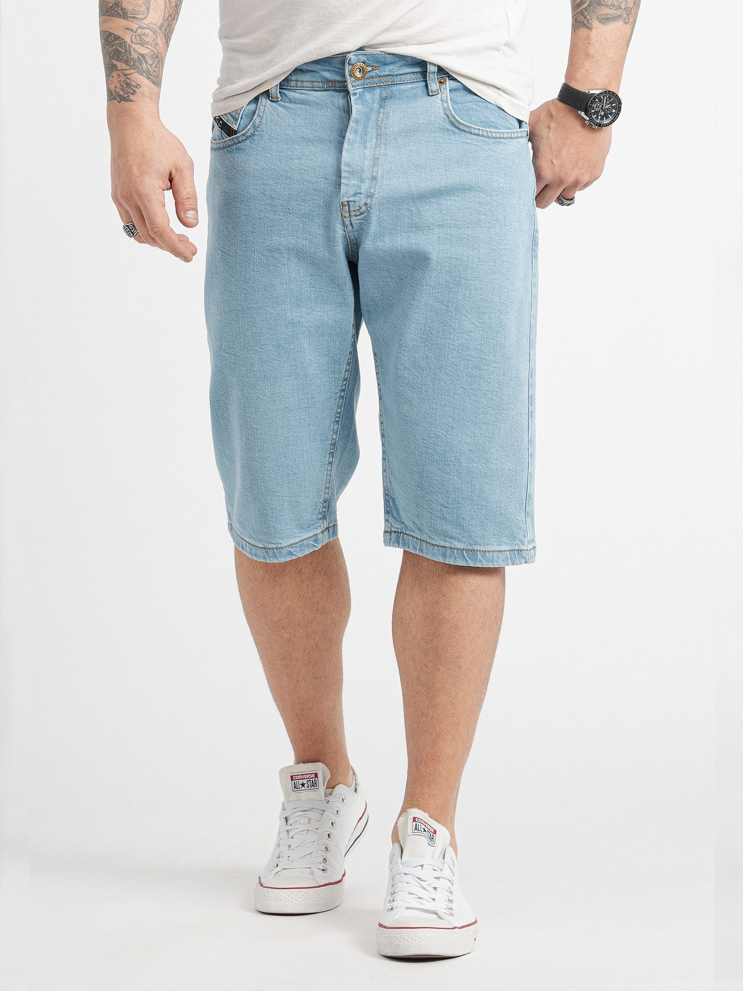 Bermudas Herren Shorts Jeansshorts Denim Hellblau RC-2425