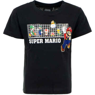 Super Mario T-Shirt Super Mario and Friends Kinder kurzarm Shirt Gr. 98 bis 128, 100% Baumwolle