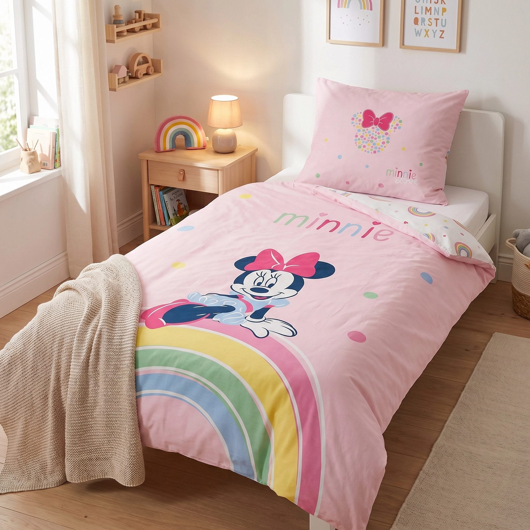 Disney Bettwäsche Disney Minnie Maus Kinder Mikrofaser Bettwäsche 2tlg. Set, 2 teilig, 135/140x200 cm 65x65 cm