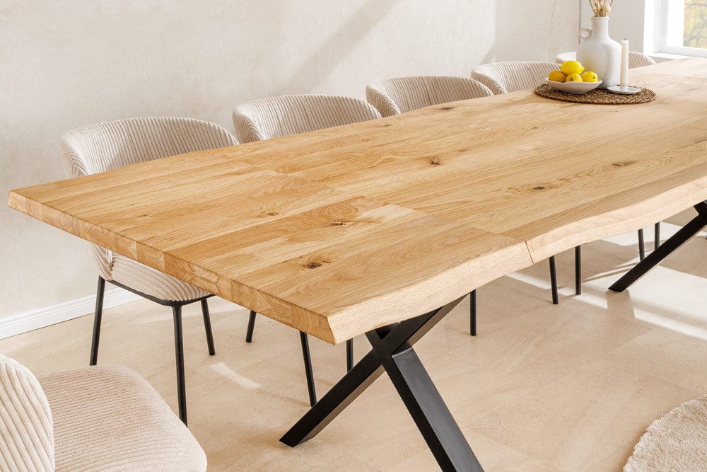 riess-ambiente Ansteckplatte WILD OAK 50cm natur, Set, 2St., Esszimmer · Massivholz · Wildeiche · Baumkante · Verlängerung · geölt