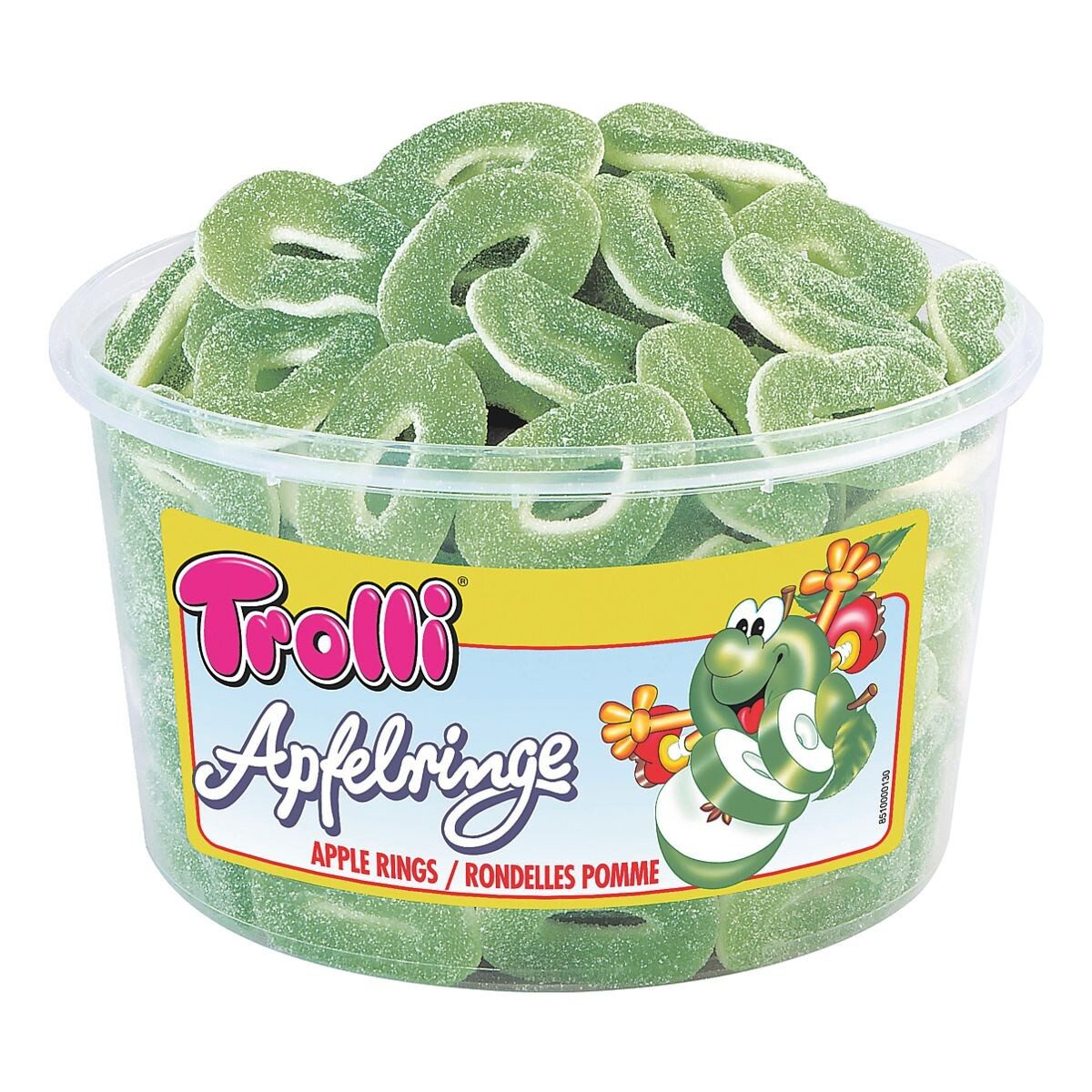 TROLLI Süßigkeit Apfelringe, Schaumzucker, 1200 g (150 Stück)