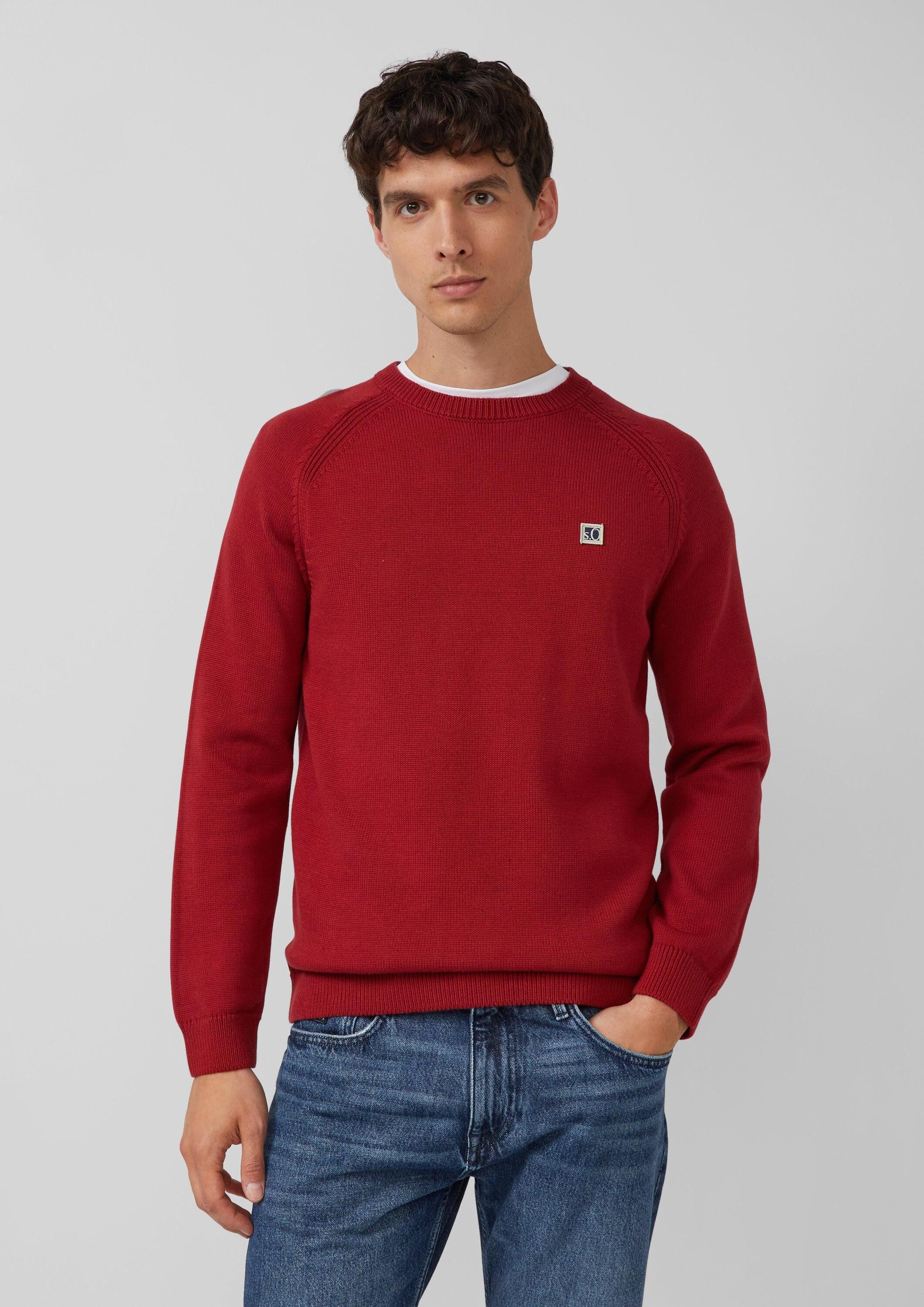 s.Oliver Longpullover Strickpullover Strickpullover aus Baumwolle mit Ragla günstig online kaufen