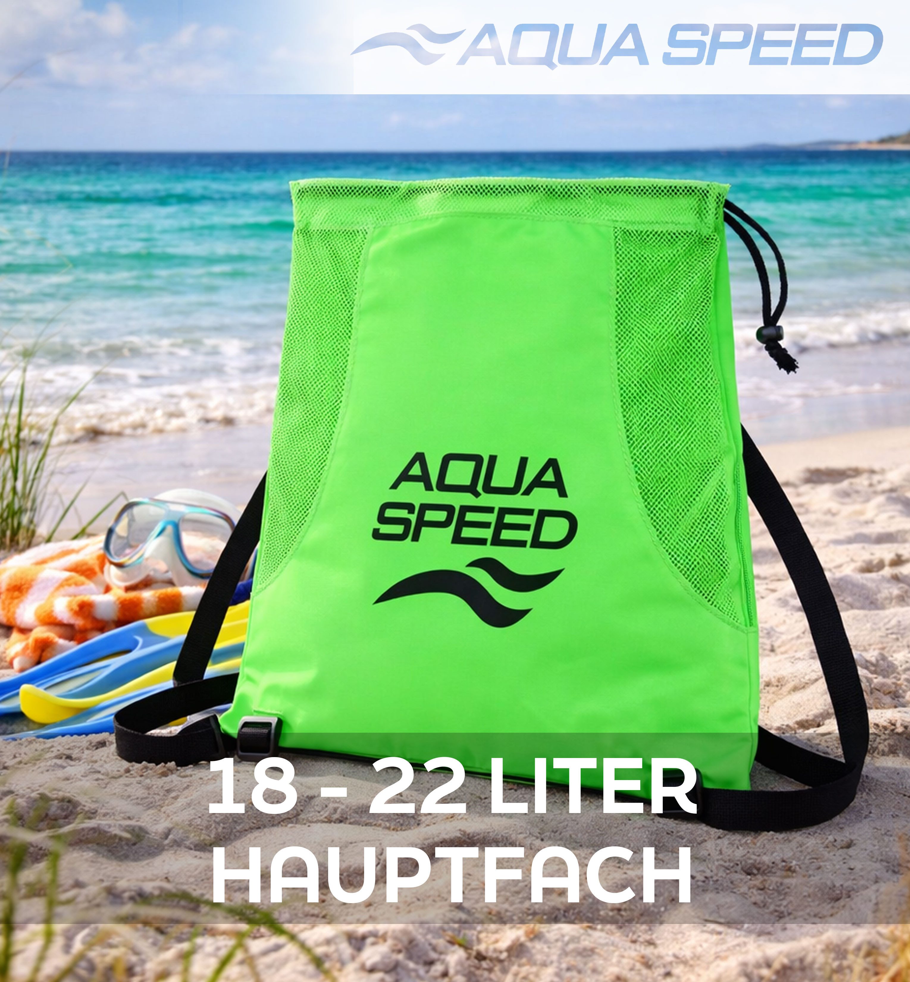 Aqua Speed Sportrucksack (Triathlon Rucksack mit Luftzirkulation für Training), Strapazierfähiges Gewebe schützt vor Wasser und Chlor