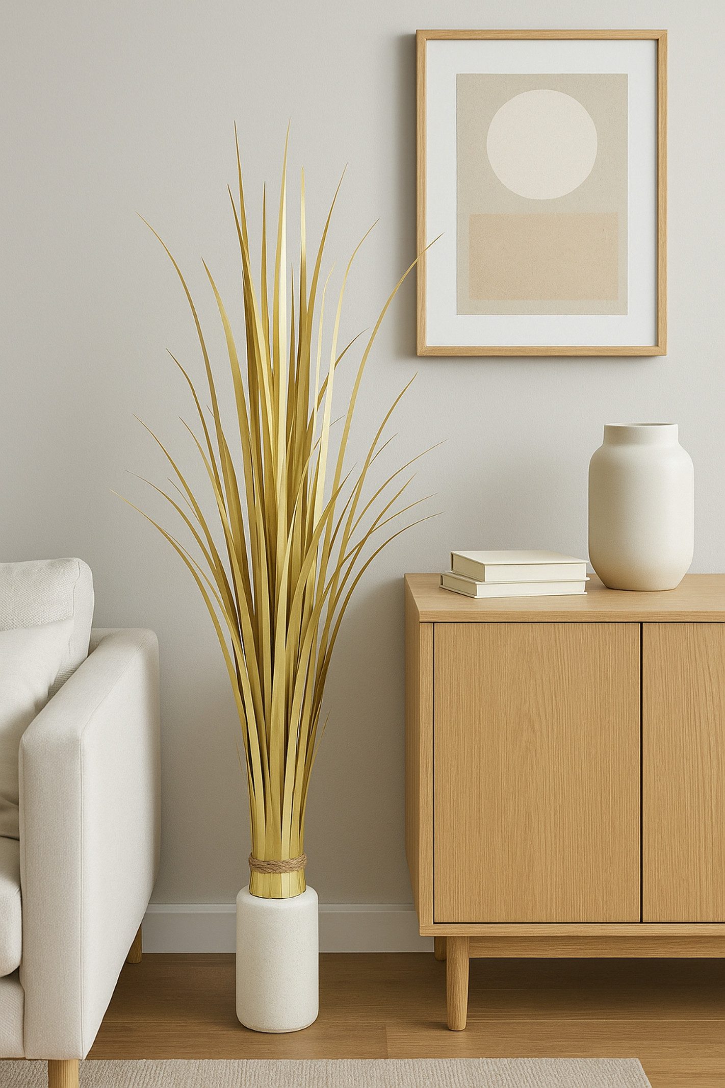 Kunstpflanze Grasbündel, I.GE.A., Höhe 90 cm, Grasarrangement Künstlich Gras Busch Dekogras Kunstgras Dekopflanze