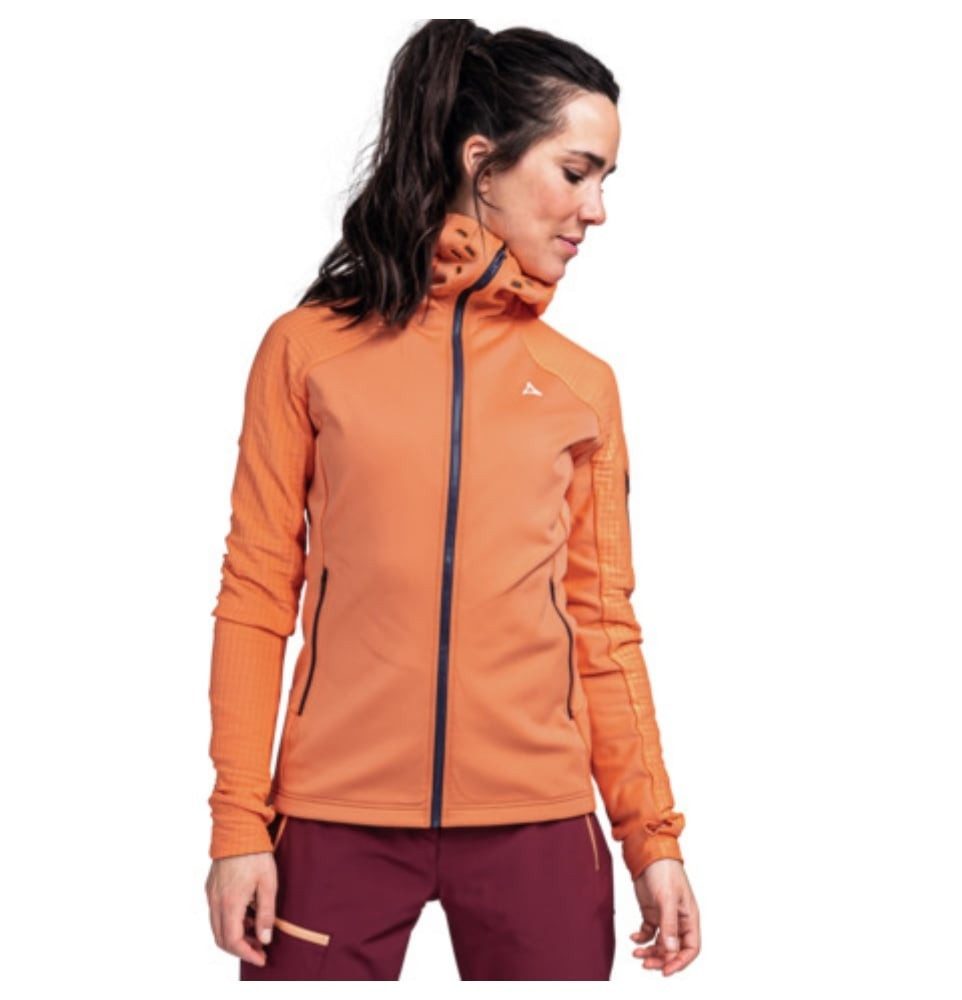 Schöffel Fleecejacke Rotbach Hoody (Kapuze, 2-Wege-Stretch, schnelltrocknend, atmungsaktiv)