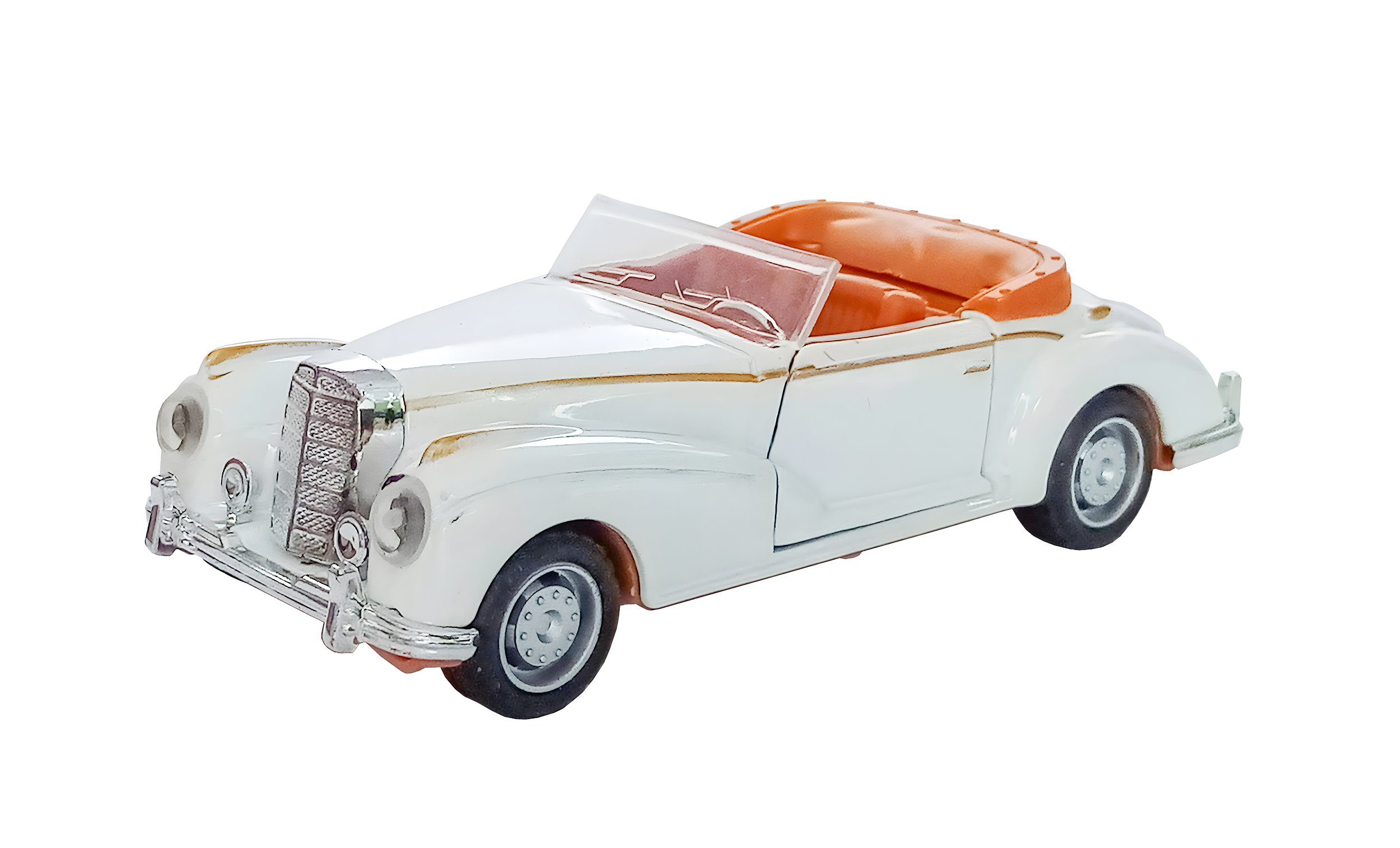 Welly Modellauto Retro Auto Modell mit Rückzug 1:38 Modellauto Metall 50  (Weiss auf), Spielzeugauto